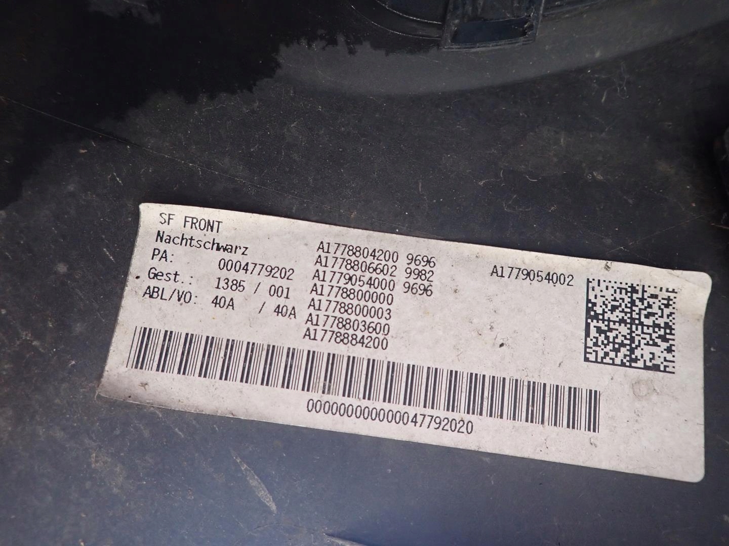 bumper front front MERCEDES A-KLASA W177 2018- A1778804200
