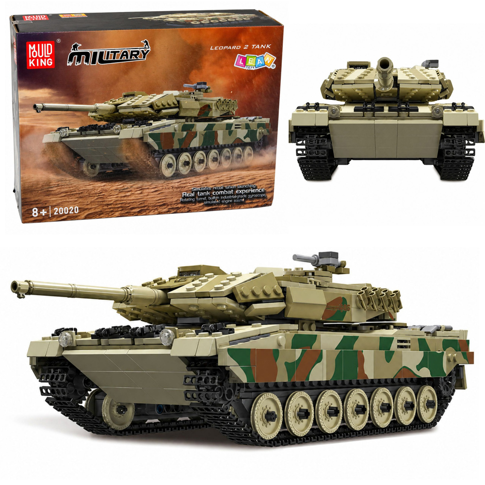 Klocki Konstrukcyjne Czołg Wojskowy Leopard Zdalnie Sterowany Rc 1100 el.