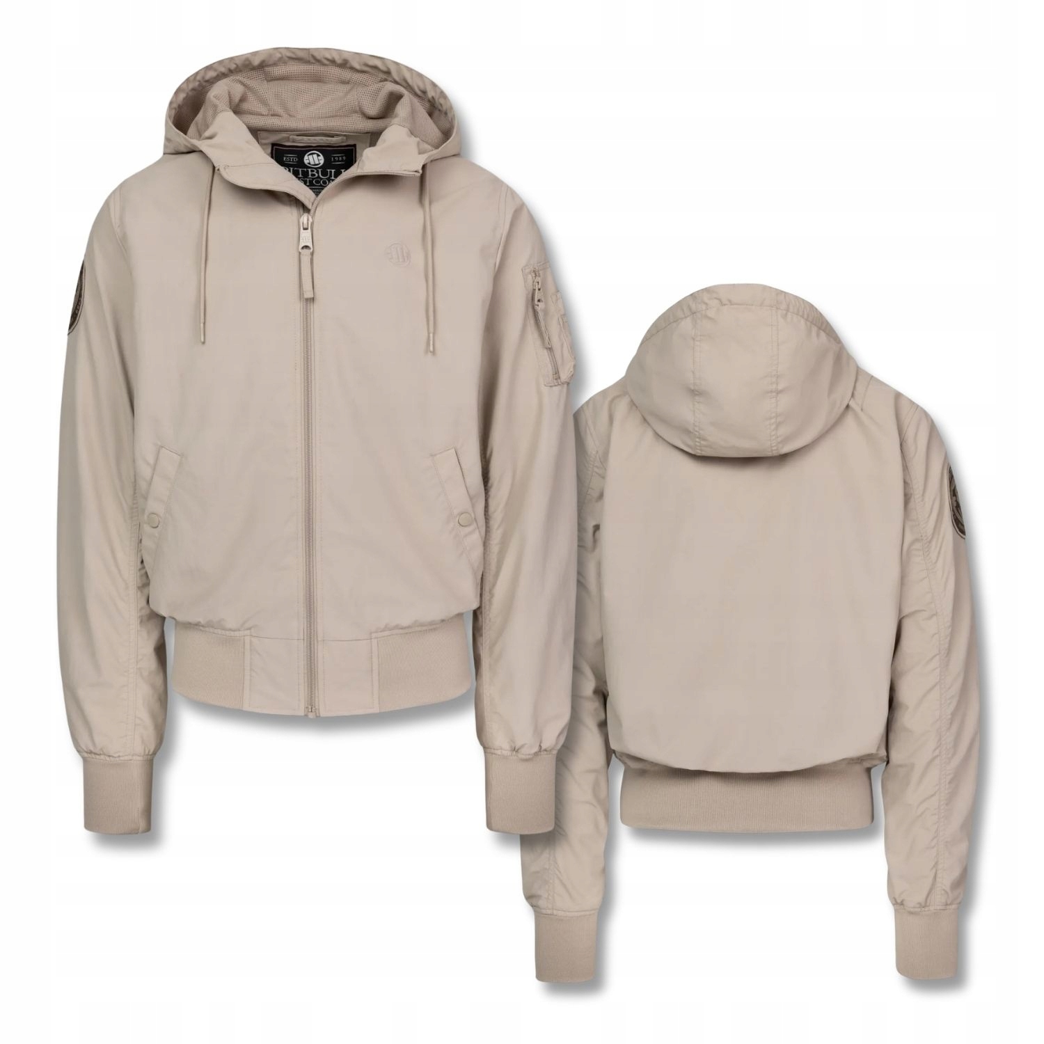 Pánská přechodová bomber bunda s kapucí Pitbull Hooper s malým logem M