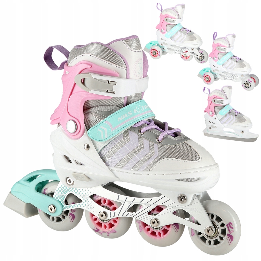 Kolečkové Brusle 4v1 Brusle 2v1 Kolečkové Brusle Hokejové Brusle s regulací pro děti 39-43