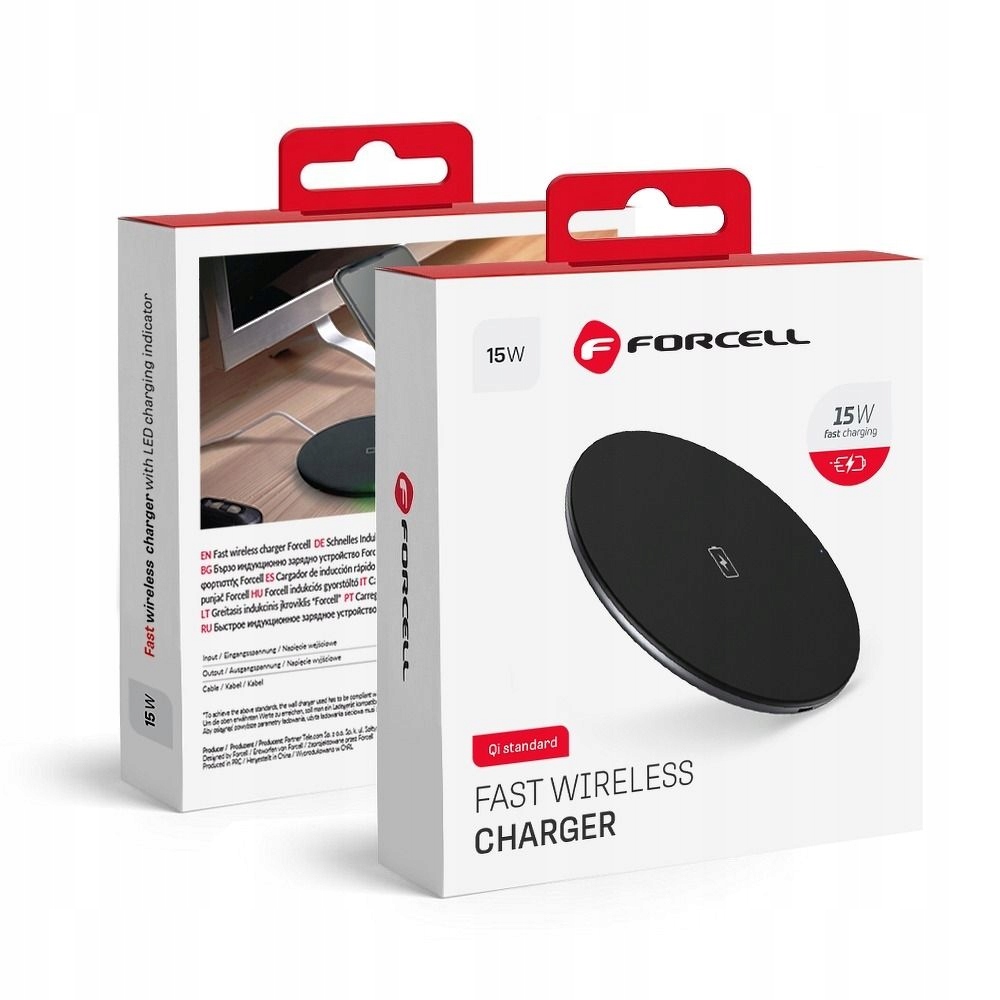 Ładowarka indukcyjna Forcell F-Energy Qi Qc 15W kabel Usb C do Usb A