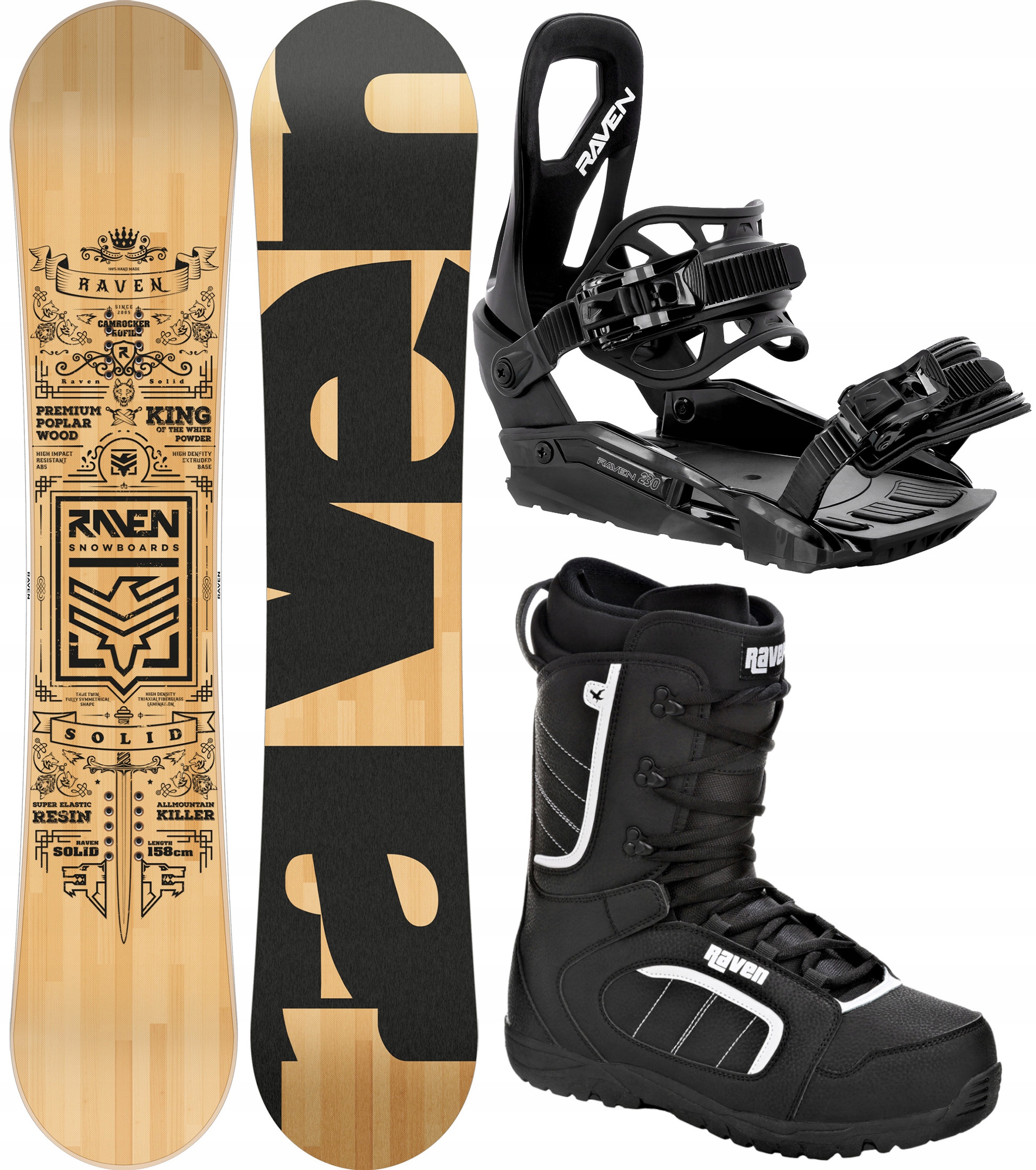 Zestaw Snowboard Raven Solid Classic 152cm S230 Black buty Target