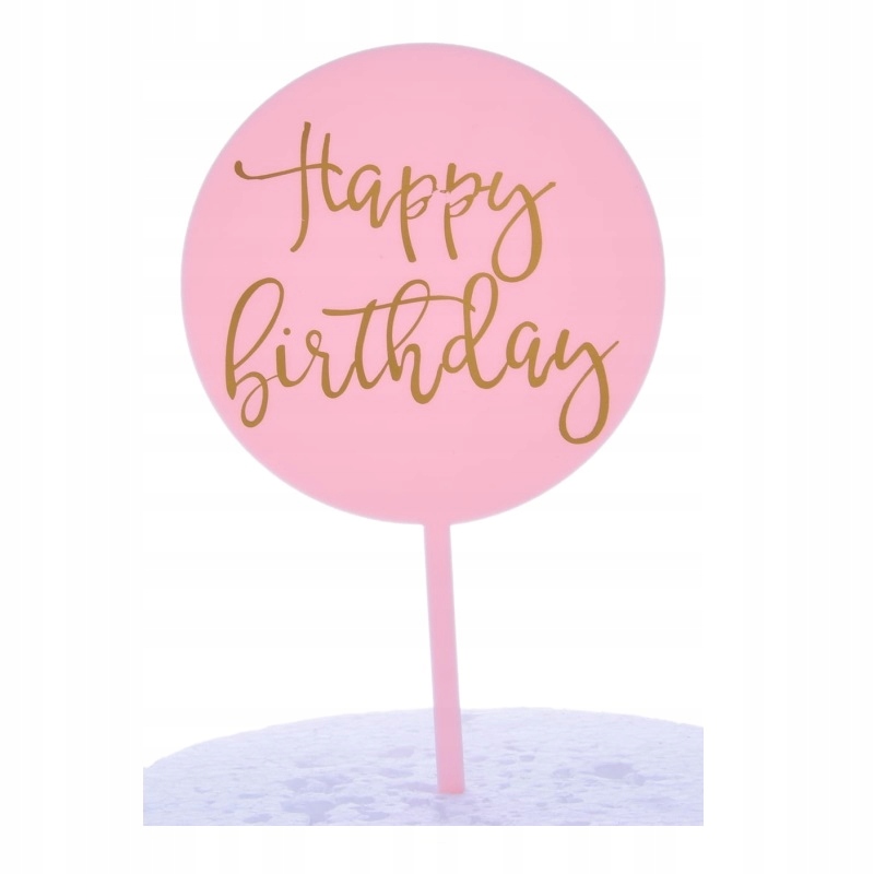 

Topper Na Tort Happy Birthday Koło Różowe