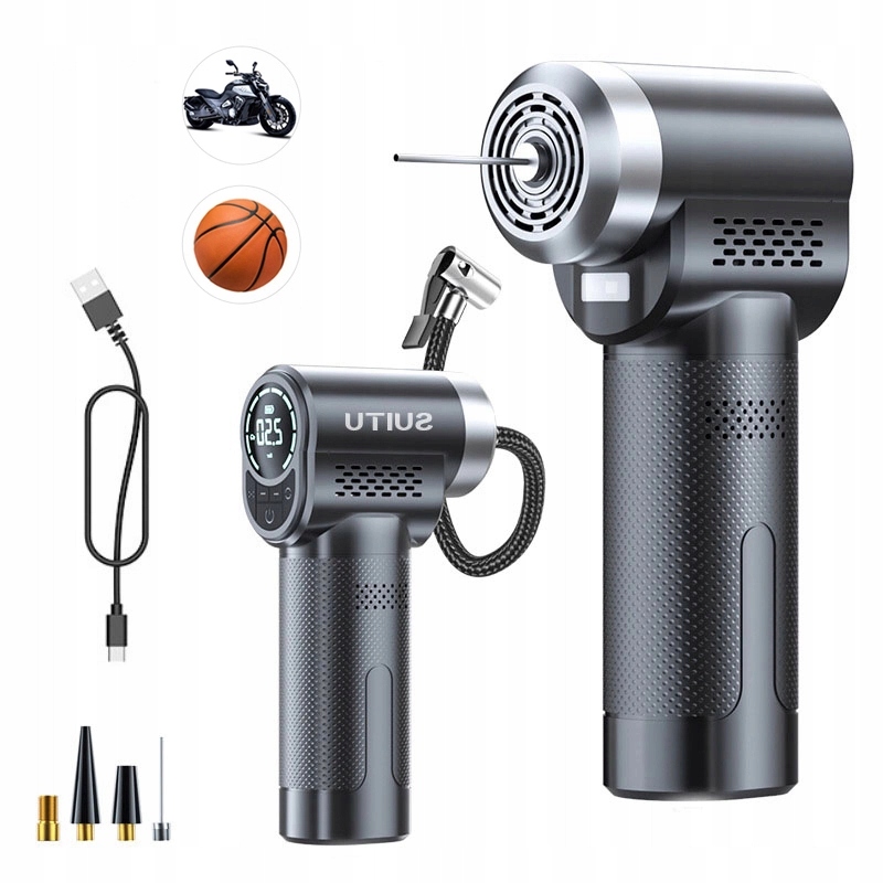 KOMPRESOR PRZENOŚNY AKUMULATOROWY POMPKA DO ROWERÓW I SAMOCHODÓW Z LCD