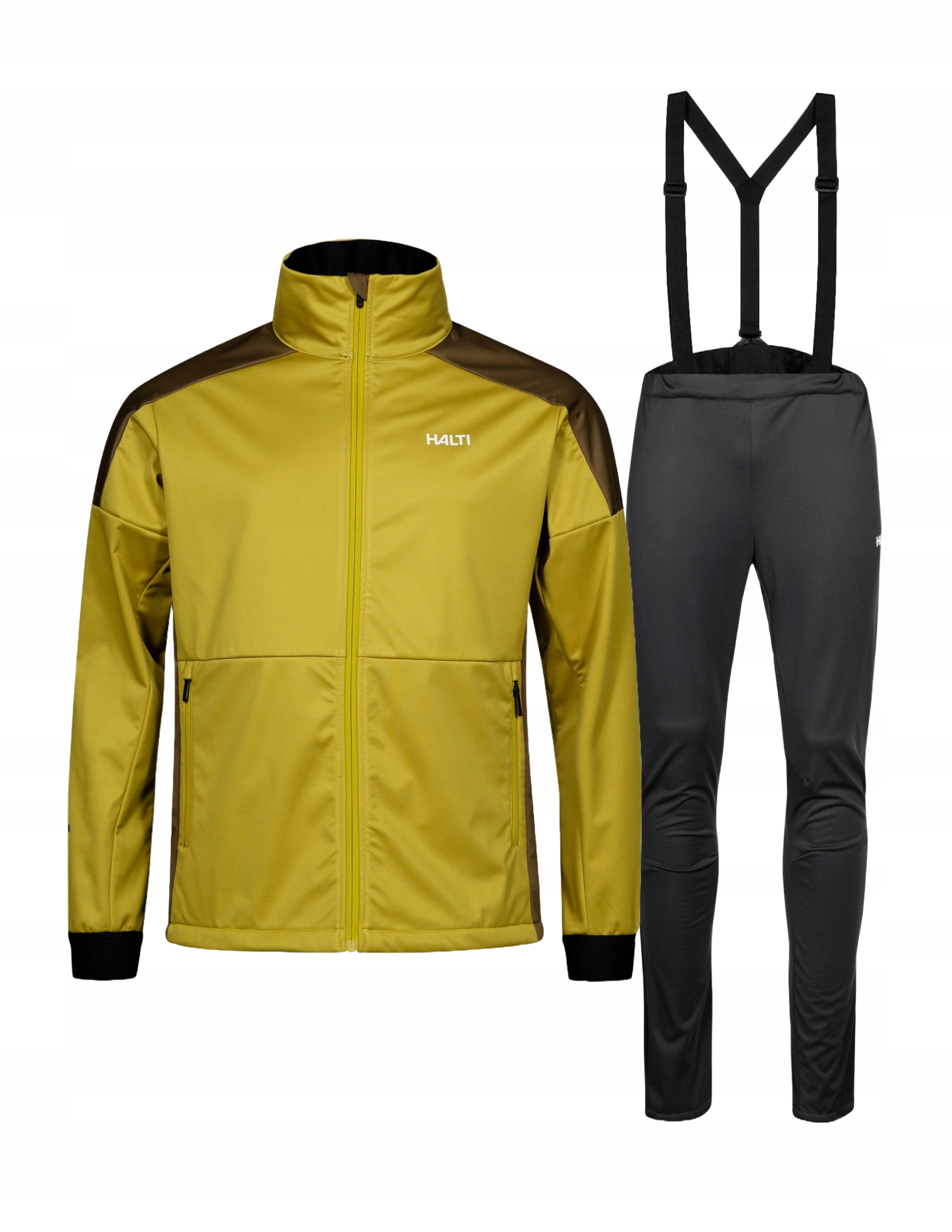 Komplet Męski Halti Huuru XC Na Biegówki Kurtka Spodnie Softshell Żółty S
