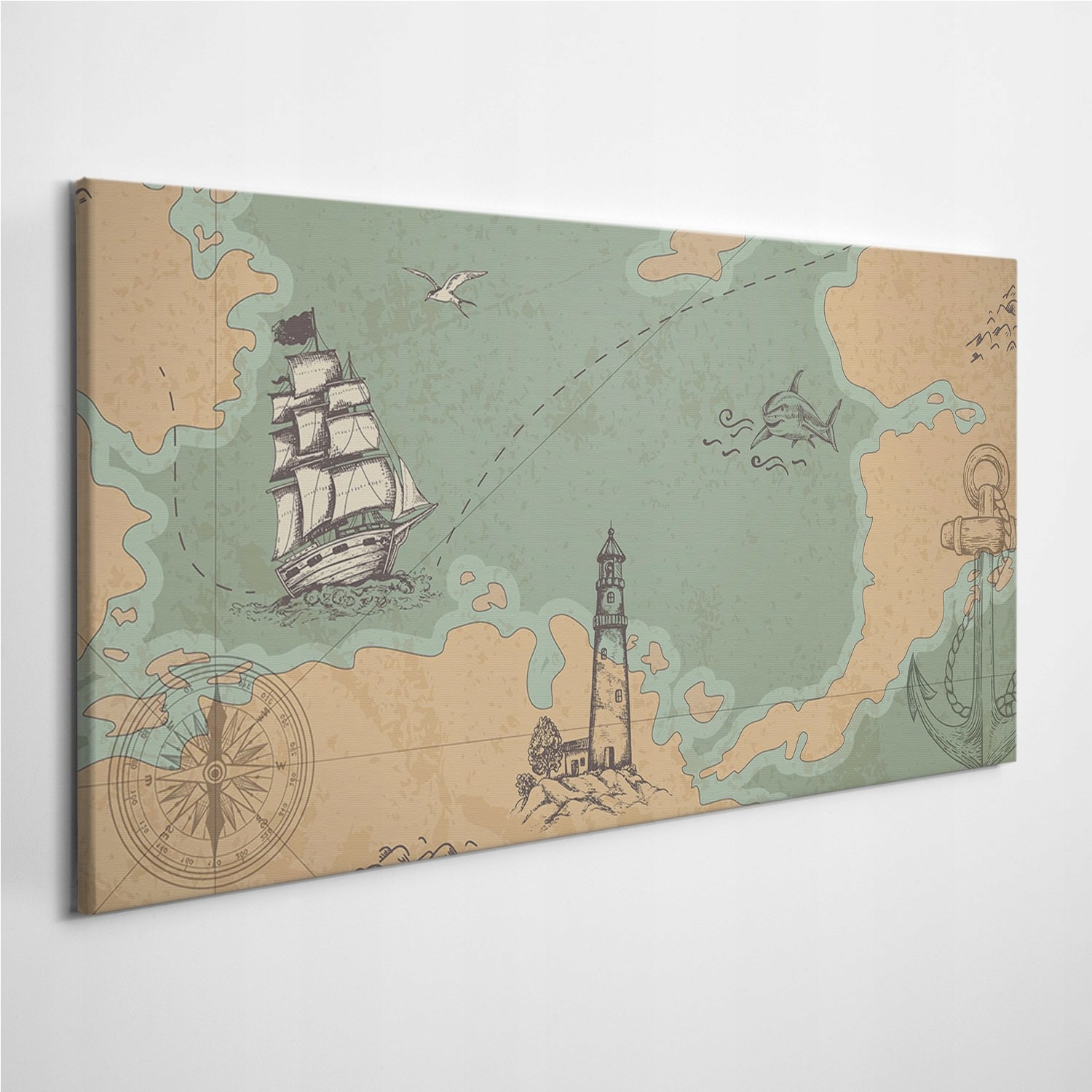

Zdjęcie na płótnie Ocean Skarb Mapa Statek 100x50