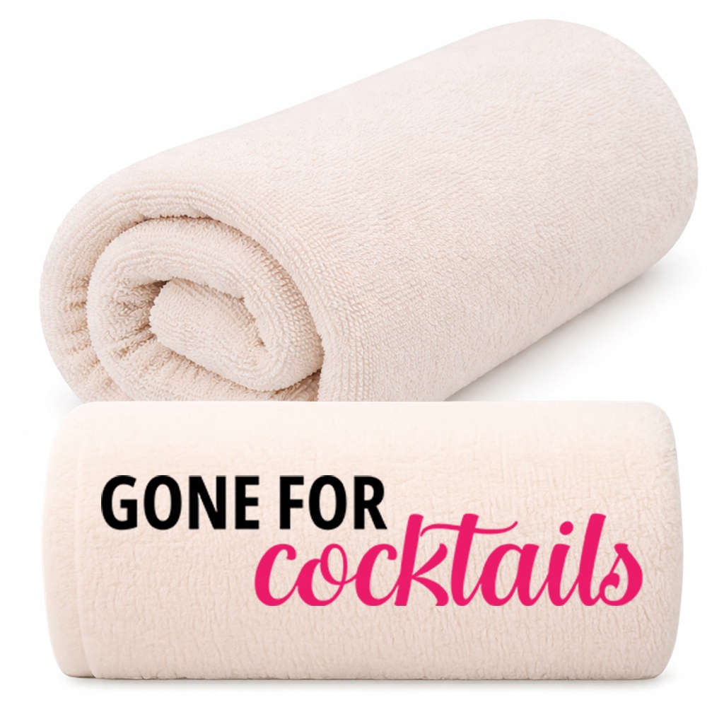 Osuška 50X100 Na Prázdninové Ležadlo S Výšivkou Ecru Gone For Cocktails