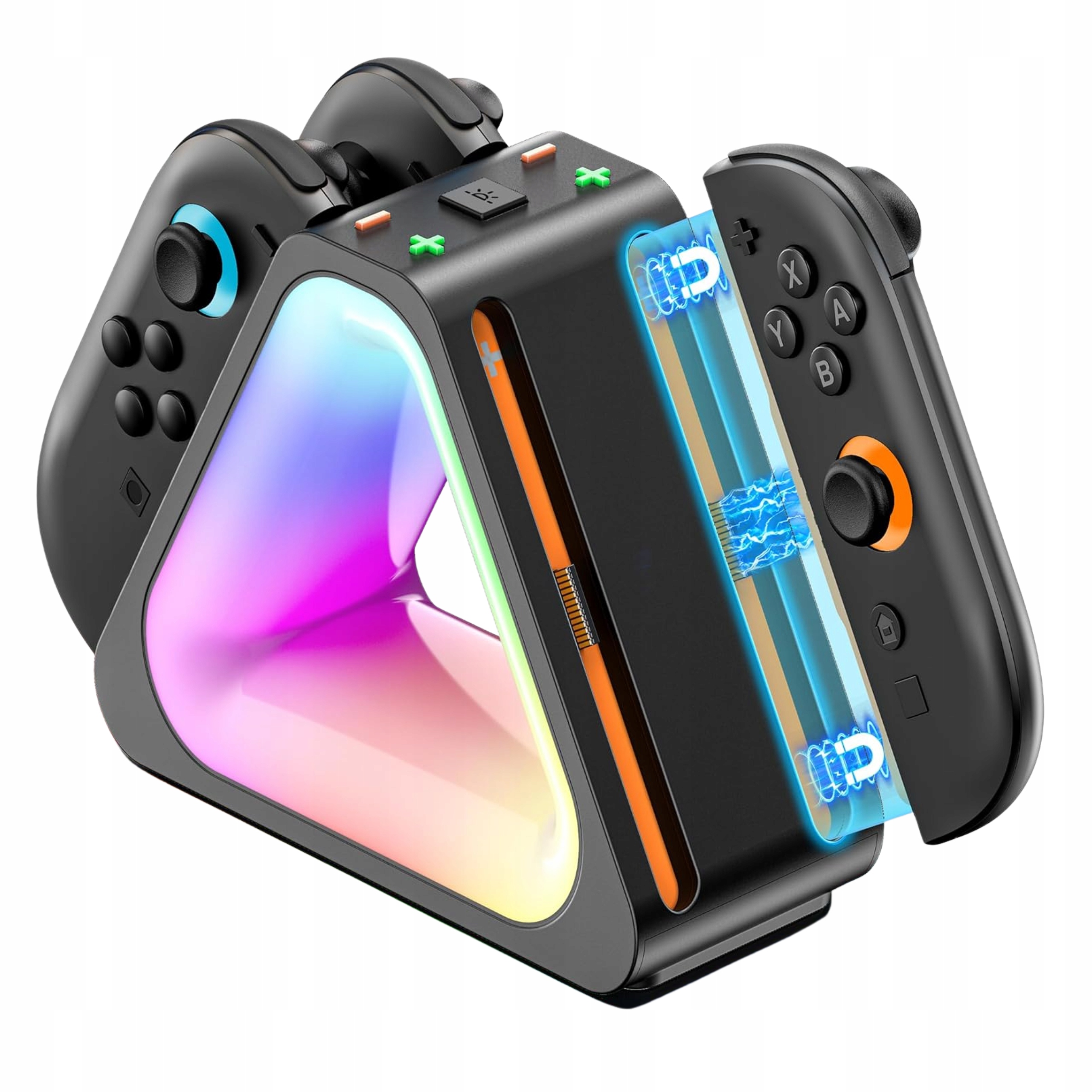 Stacja Magnetyczny Dok Ładujący Joy-Con 4 Porty 7 Trybów RGB TOKLUCK