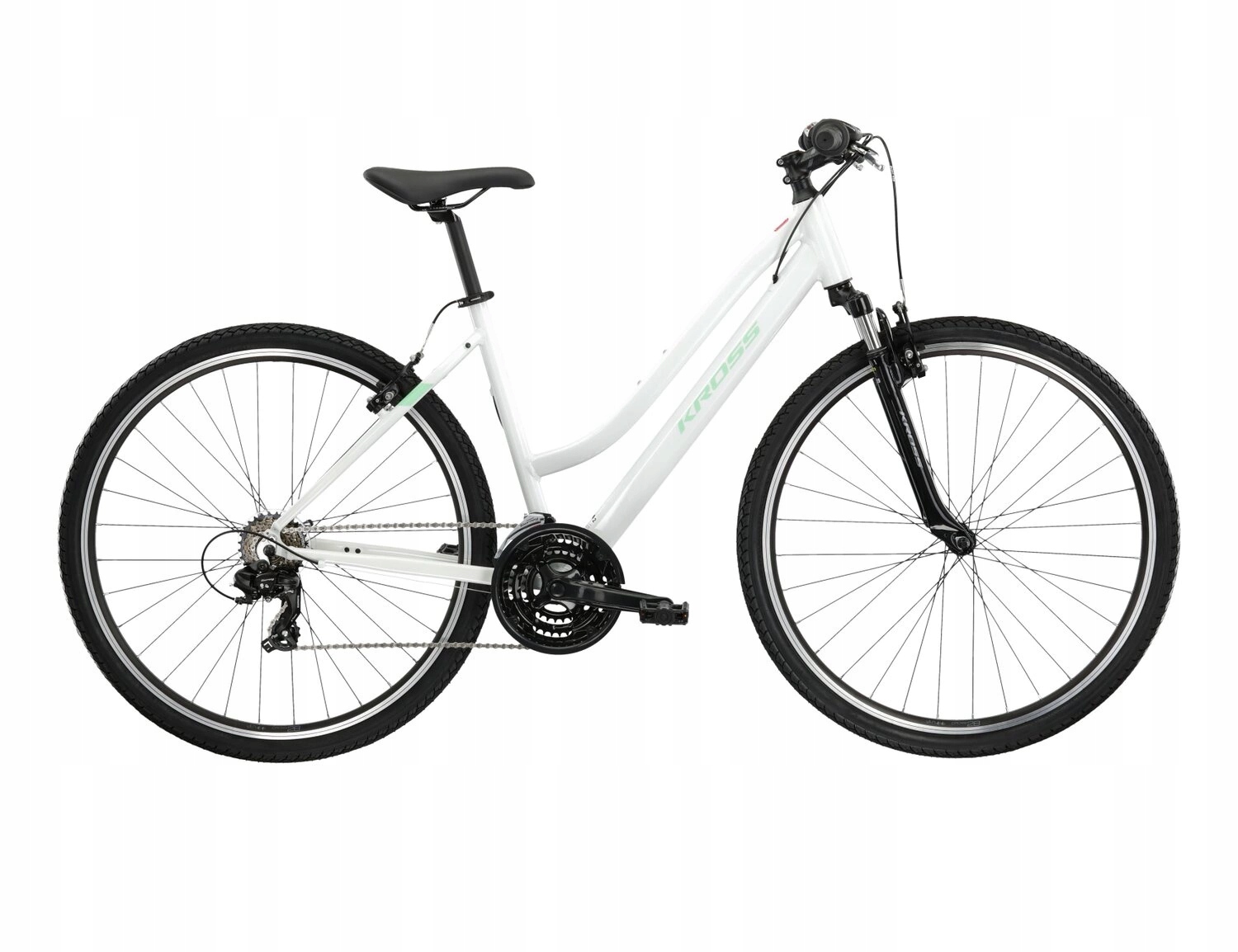 Rower crossowy damski Kross Evado 1.0 2022 Biały Turkusowy L (19") 28"