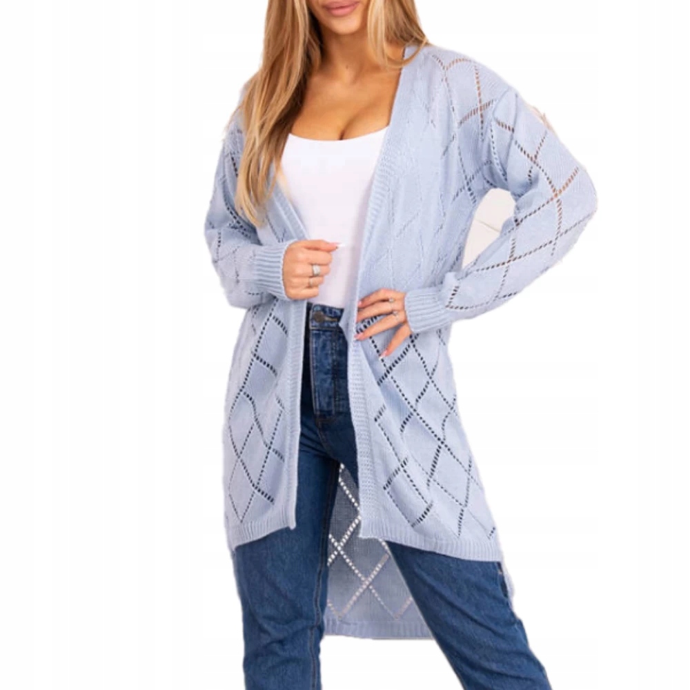 

Sweter z geometrycznym wzorem niebieski