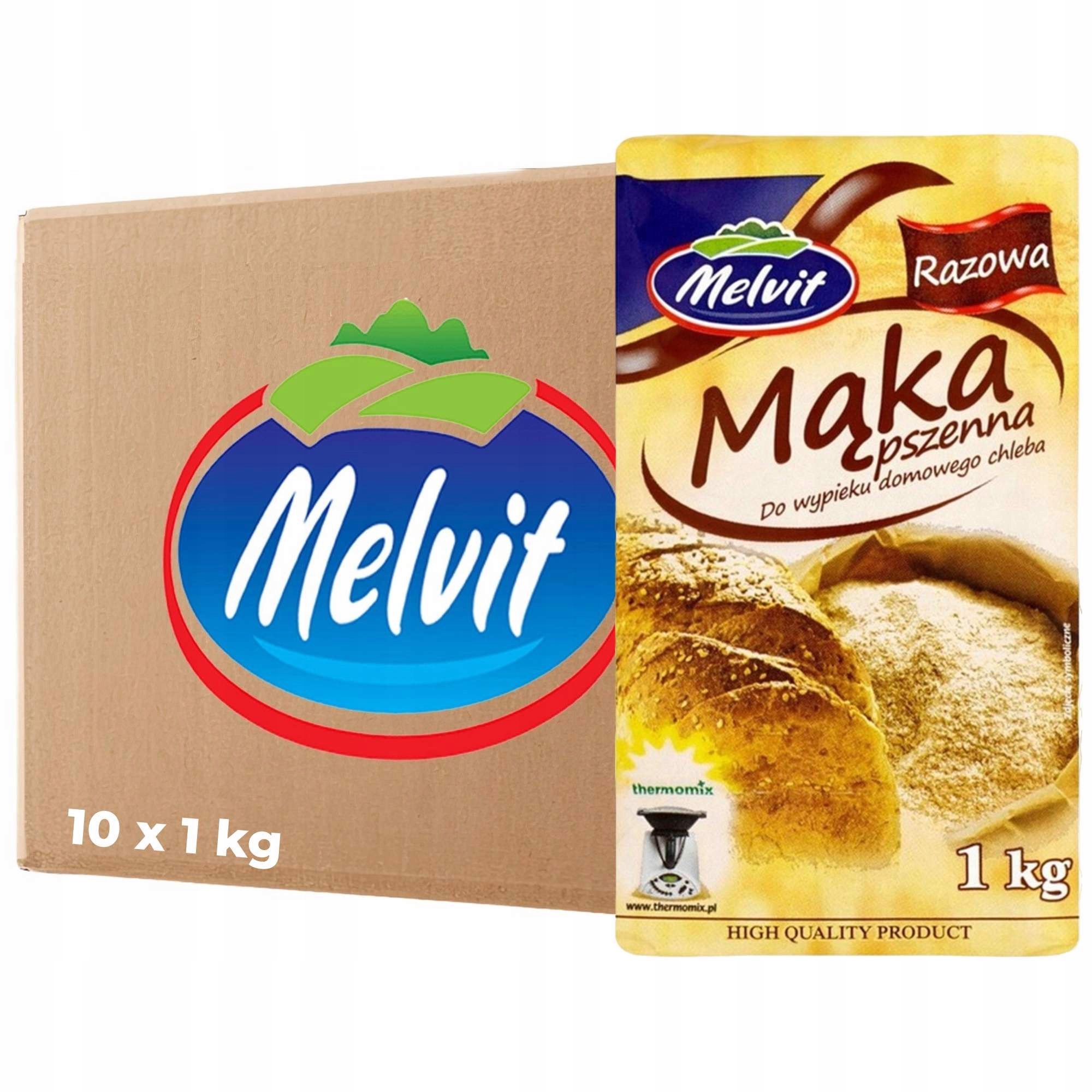 Levně Melvit Jednorázová pšeničná mouka pro pečení domácího chleba 1 kg x 10 kusů