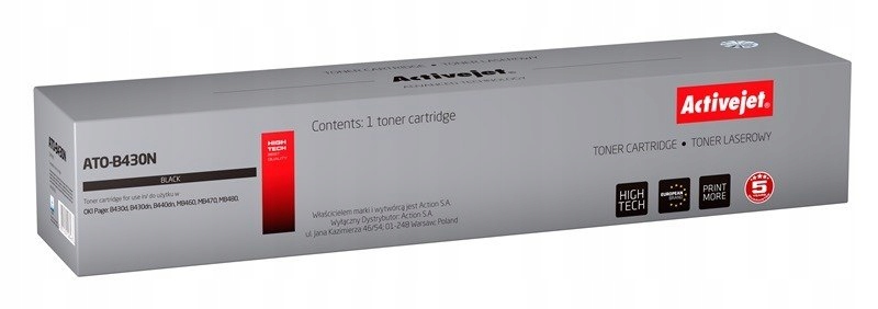 Activejet ATO-B430N Toner (zamiennik Oki 43979202; Supreme; 7000 stron; cza