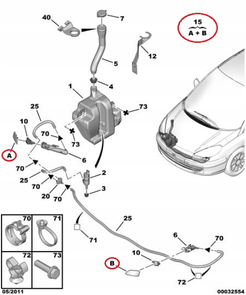 CITROEN C8 ZASLEPKI SPRYSKIWACZY REFLEKTOROW ORYG Installation side front