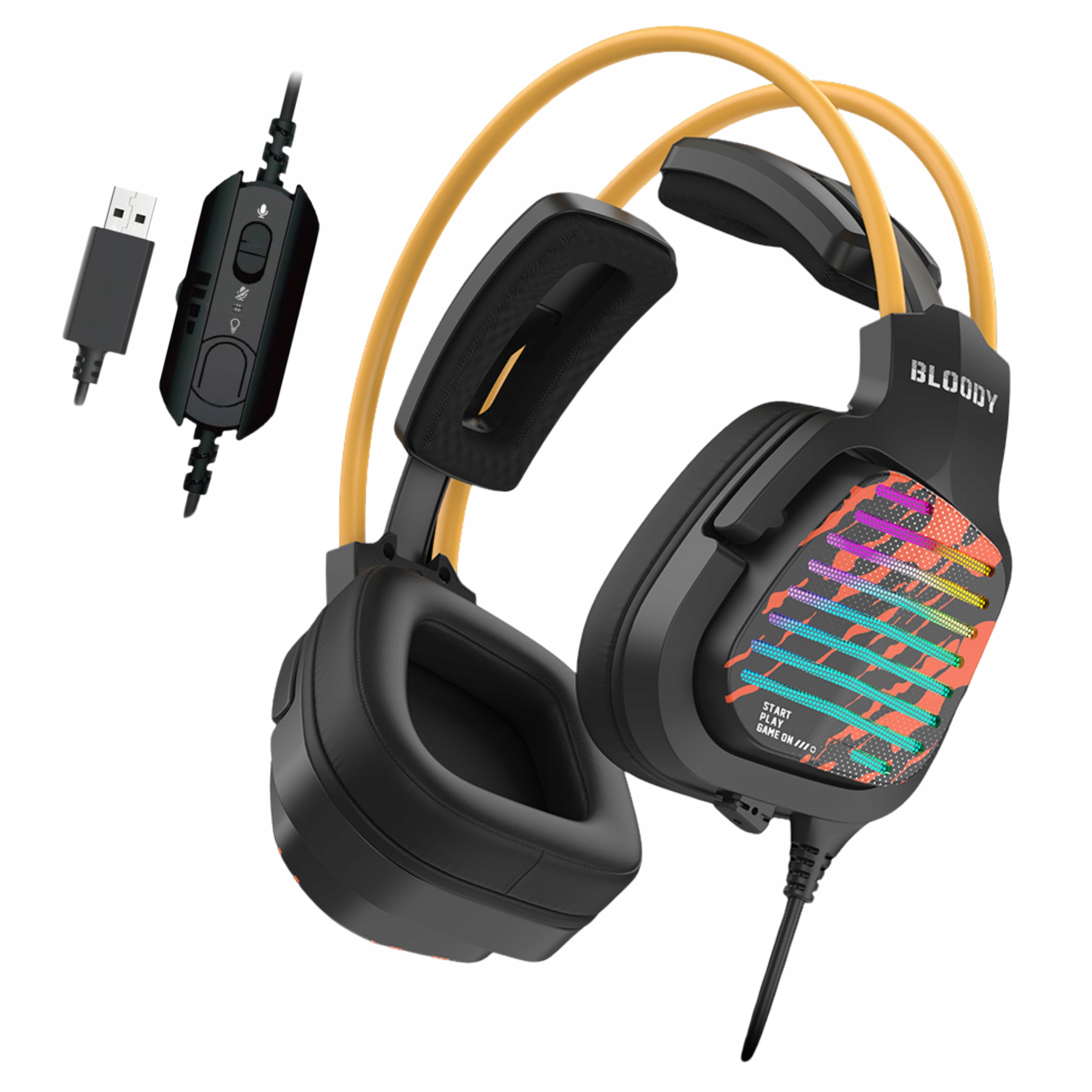 Słuchawki przewodowe Usb 7.1 nauszne A4Tech Bloody G565 Rgb redukcja szumu