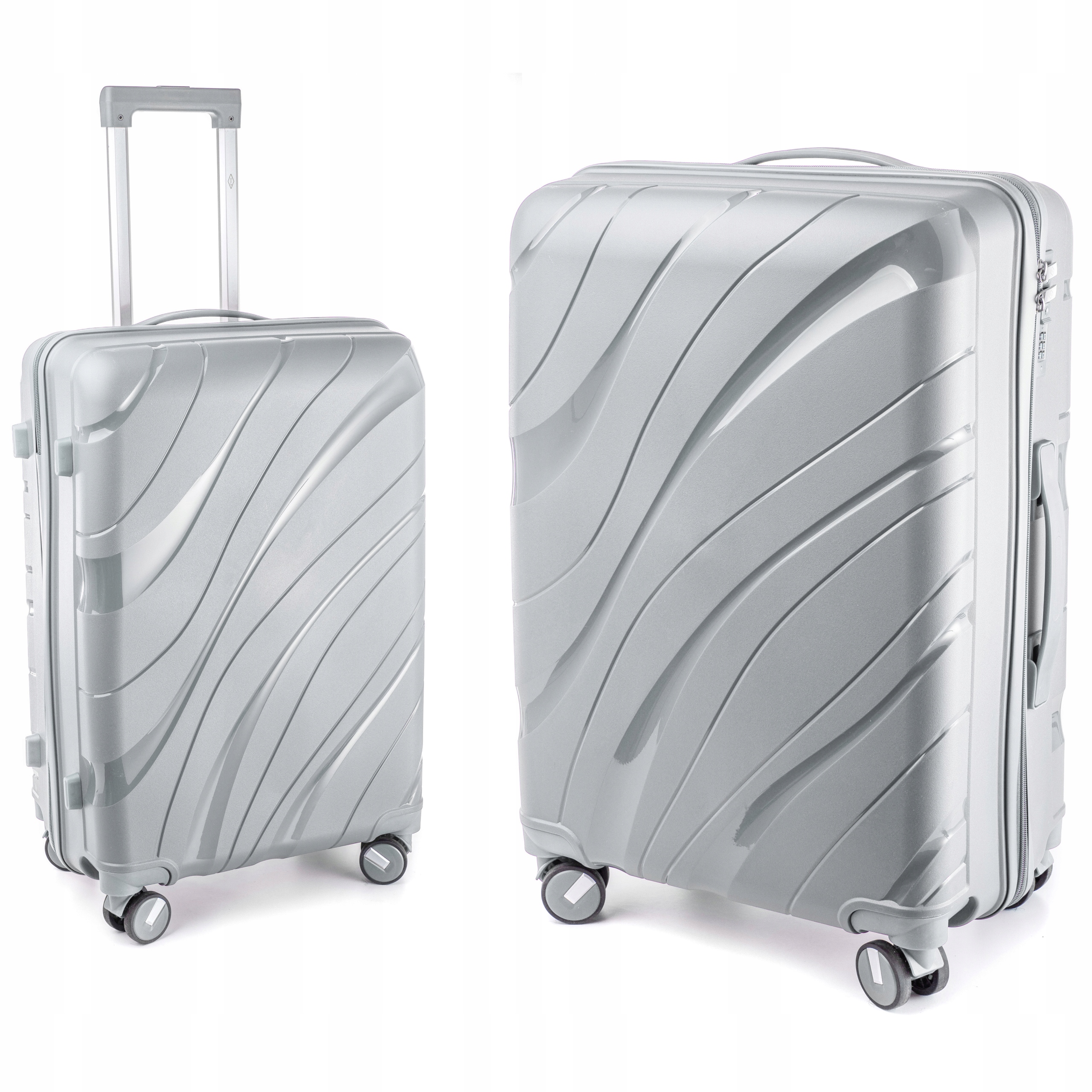 DUŻA WALIZKA PODRÓŻNA XXL POLIPROPYLEN RGL BAGAŻ PODWÓJNE KÓŁKA OBROTOWE Wysokość 76 cm