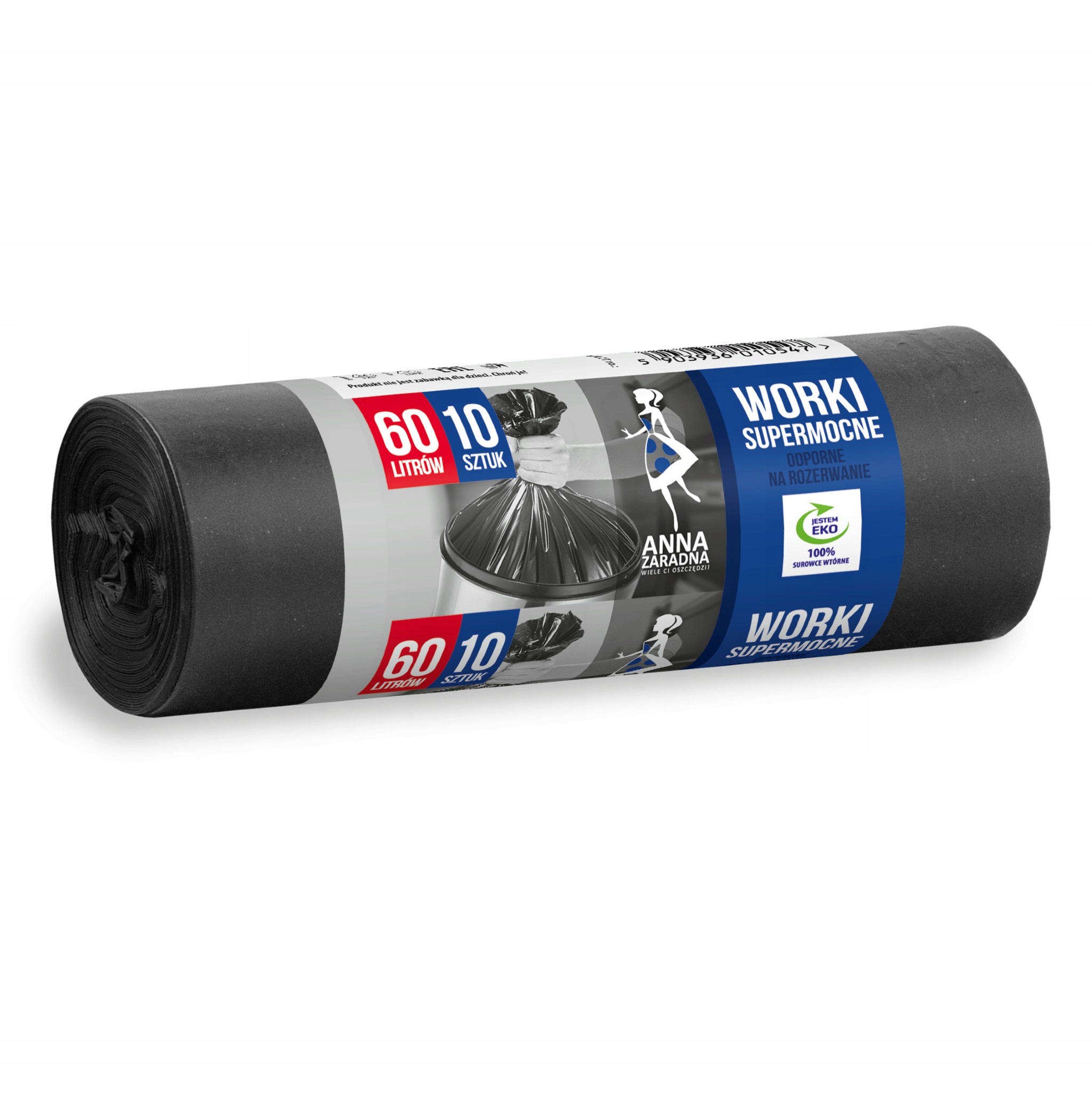 

Supermocne worki na śmieci 60l Czarny A10