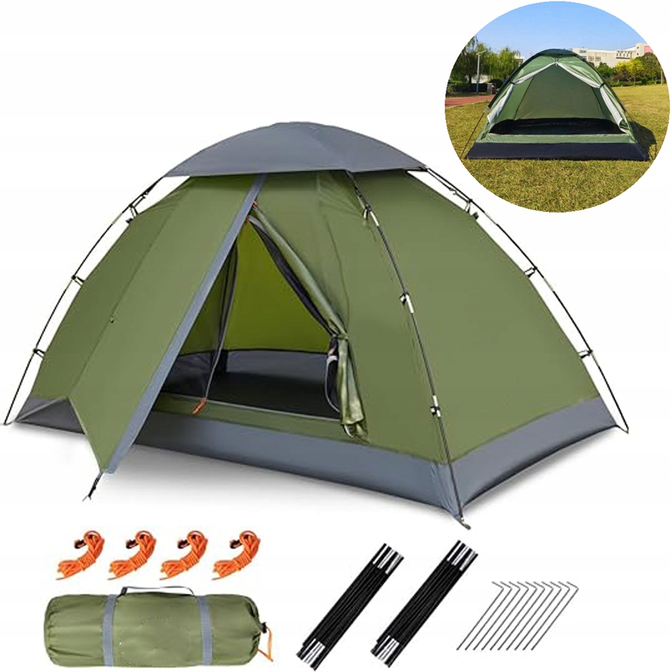 Namiot Turystyczny Kempingowy 2 Osobowy Składany Ochrona Przed Słońcem Wodoodporny Pokrowiec