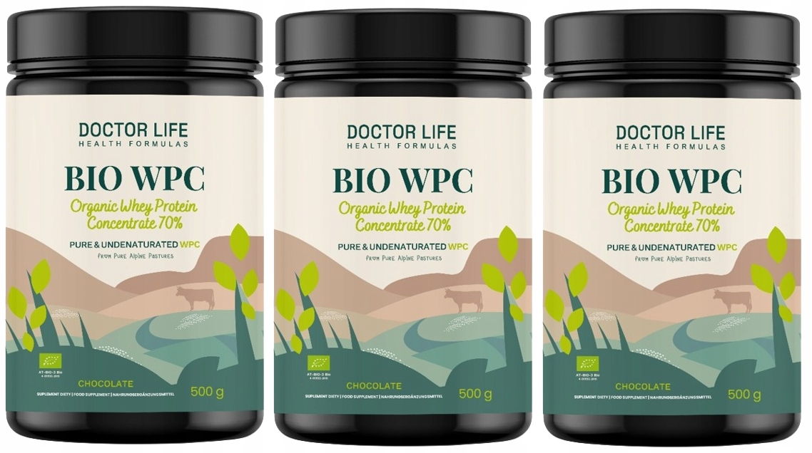Doctor Life Whey Protein Bio Wpc Grass Fed Chocolate 500 g. Svalová hmota