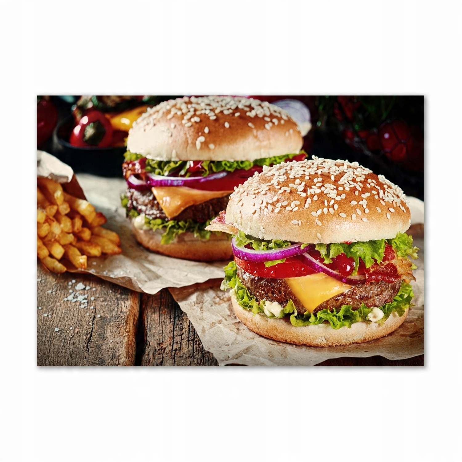 

Foto obraz szkło hartowane Hamburgery 100x70