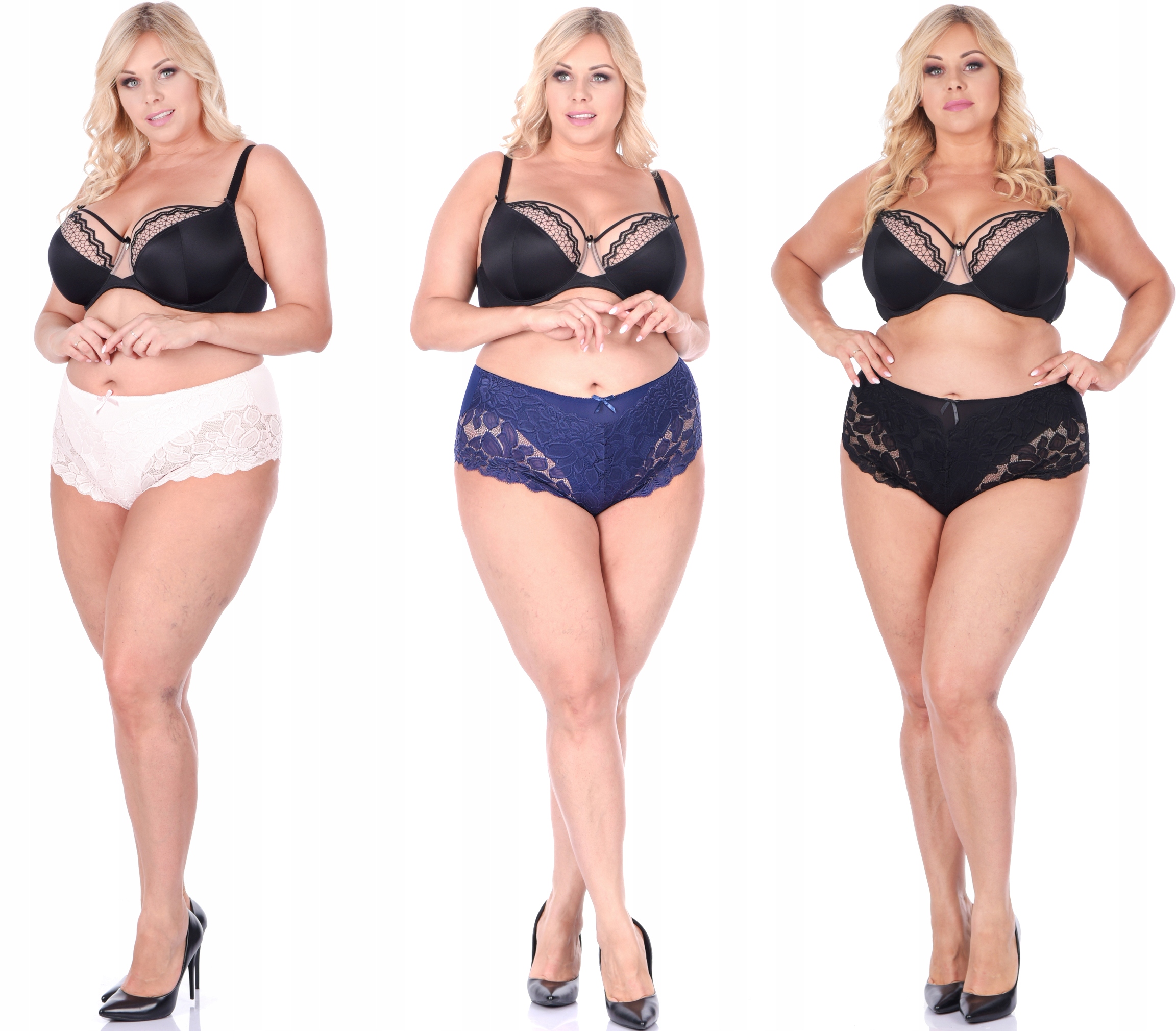 MAJTKI WYSOKIE koronkowe WYSZCZUPLAJĄCE plus size Kolor czerwony