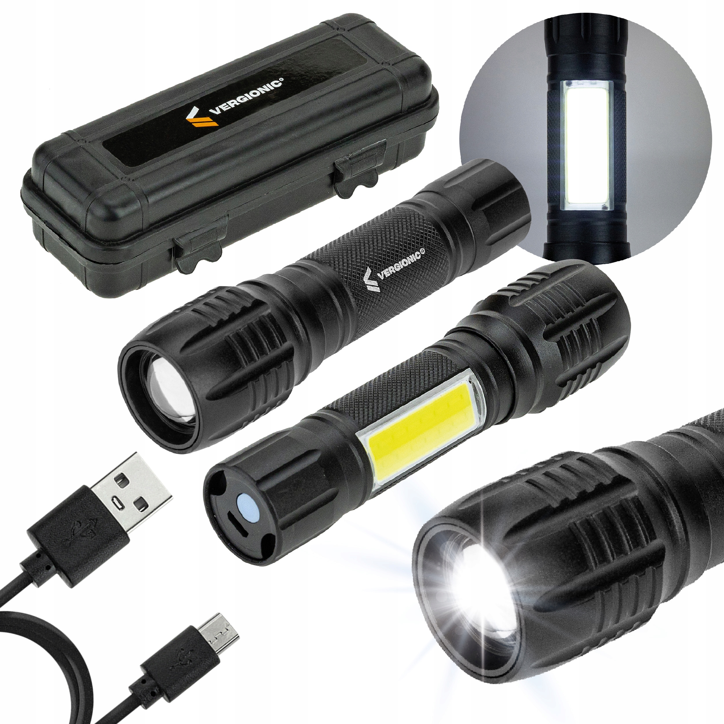 

Latarka Akumulatorowa Taktyczna Mocna Led Etui Usb