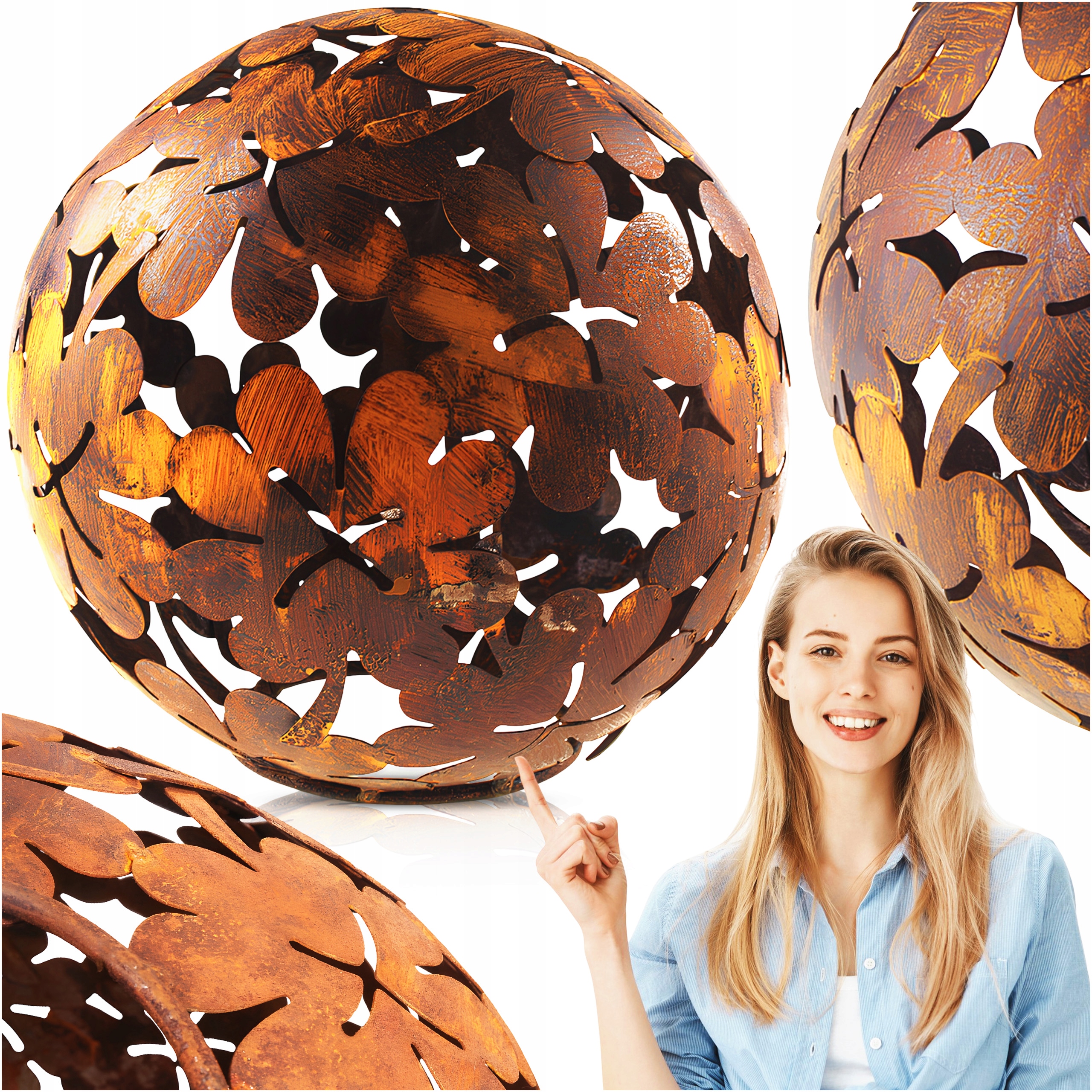 Zahradní Koule Zahradní Dekorace Koule Do Zahrady Na Led Rez Kov 23 CM