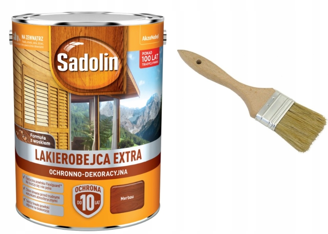

Sadolin Extra- lakierobejca, merbau Pędzel, 5l