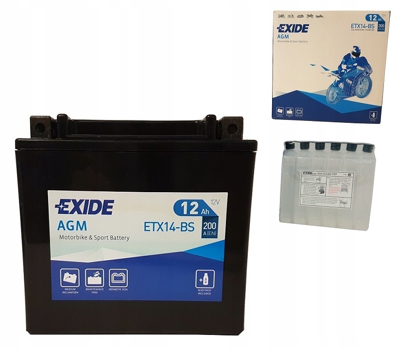 

Akumulator Exide ETX14-BS/YTX14-BS 12V 12AH 200A