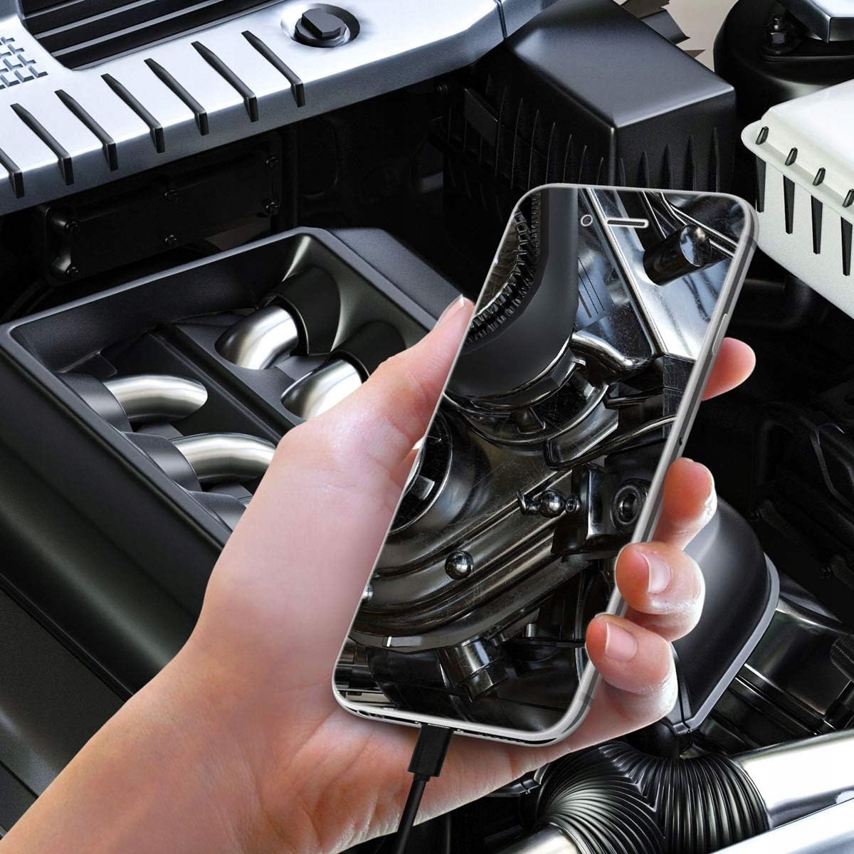 KAMERA INSPEKCYJNA ENDOSKOP ANDROID IPHONE USB-C DO TELEFONU 2M 6LED 8MM Waga produktu z opakowaniem jednostkowym 0.124 kg