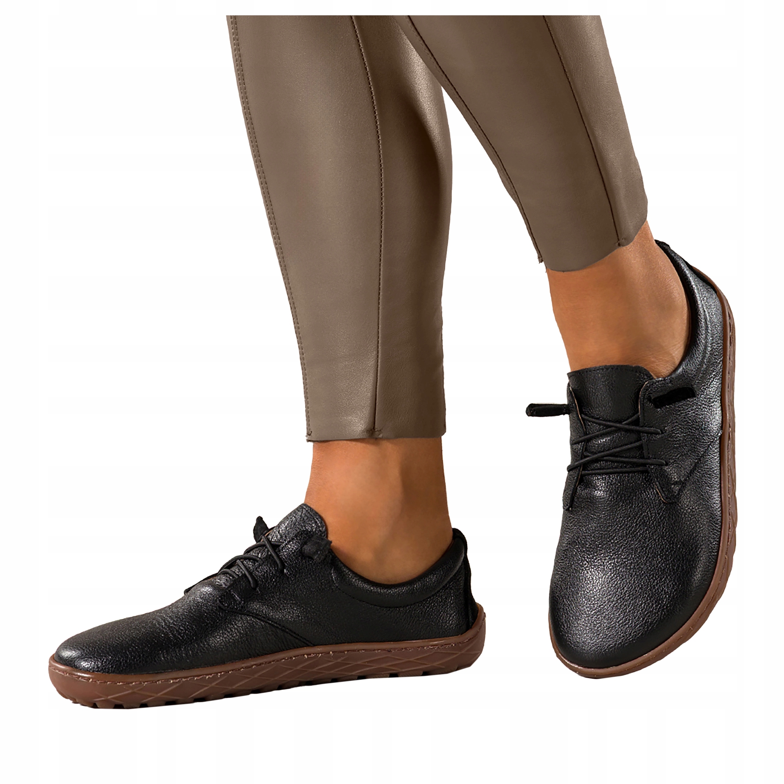 Boty Barefoot Černé Dámské Kožené Široké Pohodlné Elastické vel. 38