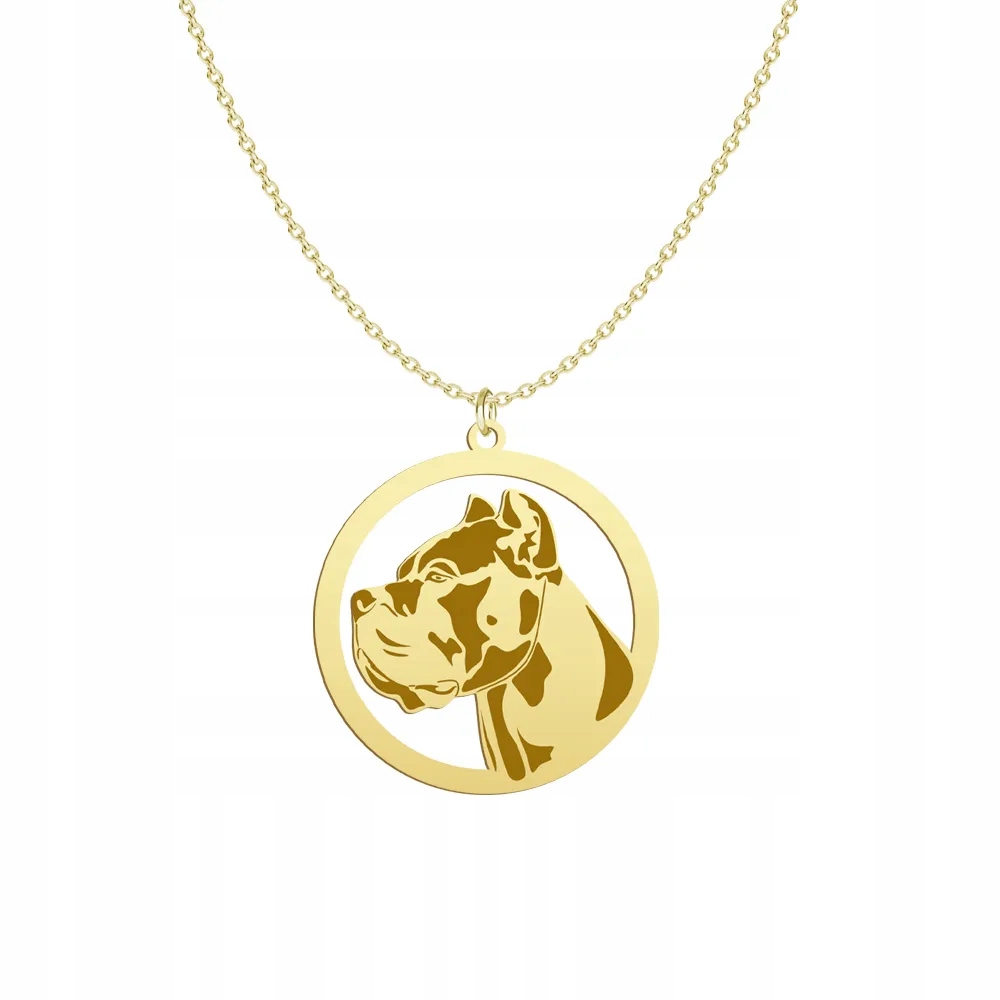 Zlatý náhrdelník se psem Cane Corso 925 Šperky Dárek Gravírování Bonus