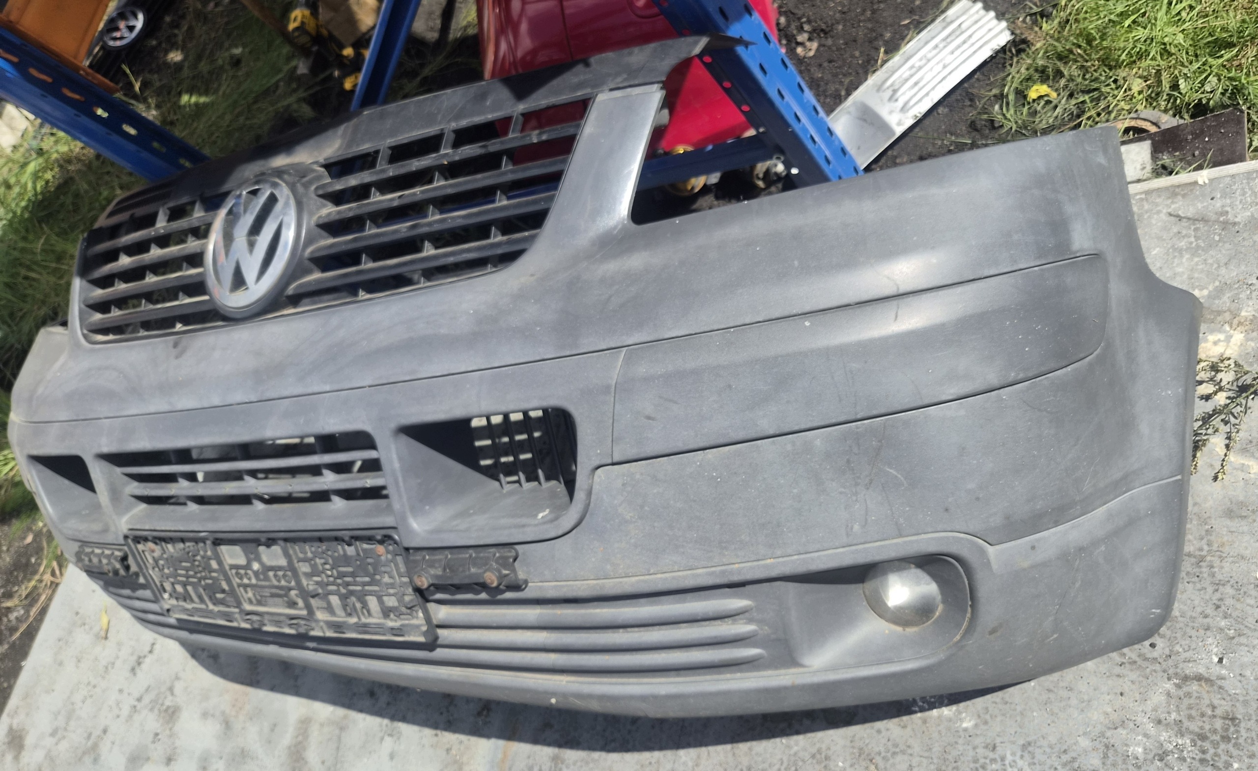 VW T5 front bumper front Transporter black/grey struktura