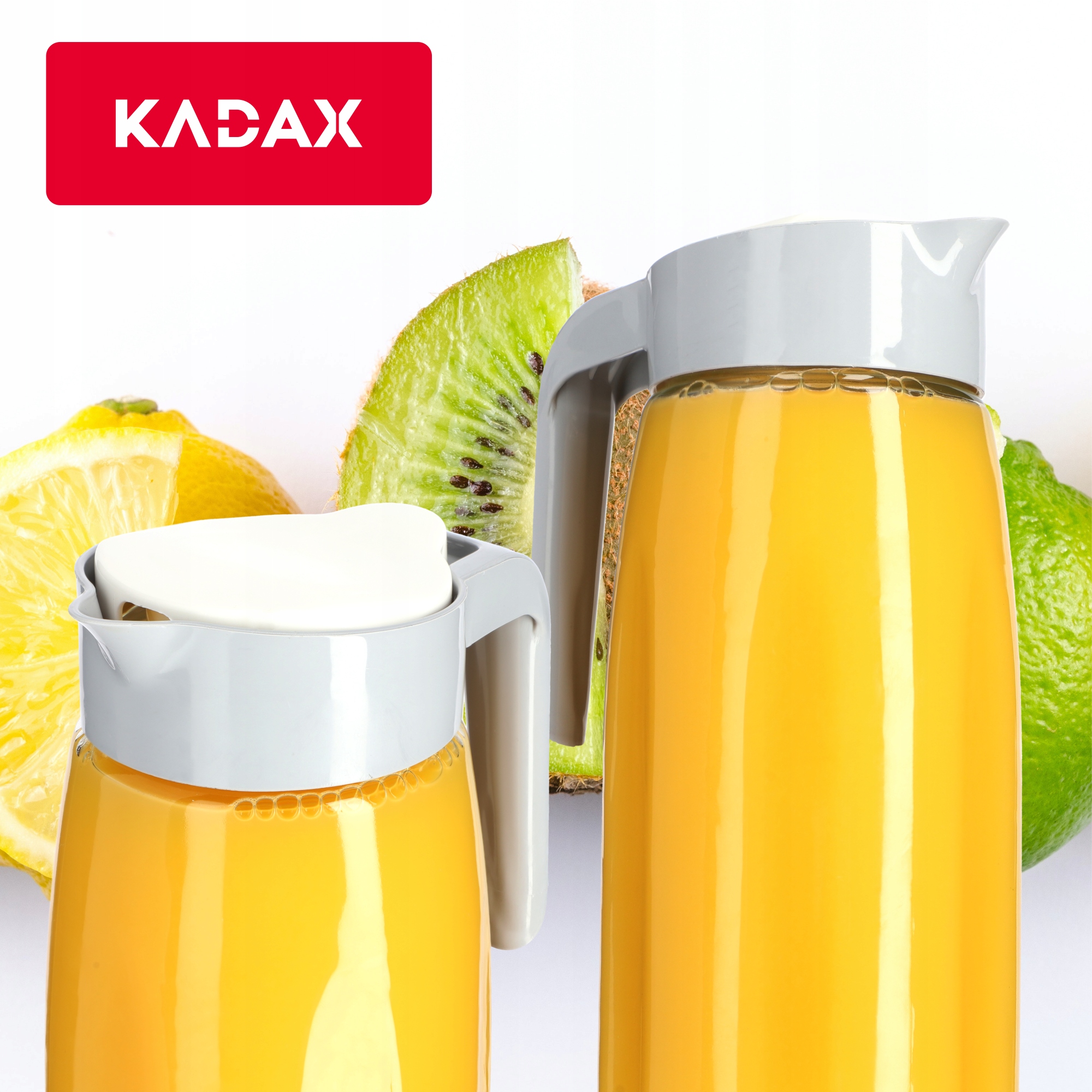 SZKLANY DZBANEK Z POKRYWKĄ NA WODĘ SOK NAPÓJ 1,45L Kolor odcienie szarości i srebra