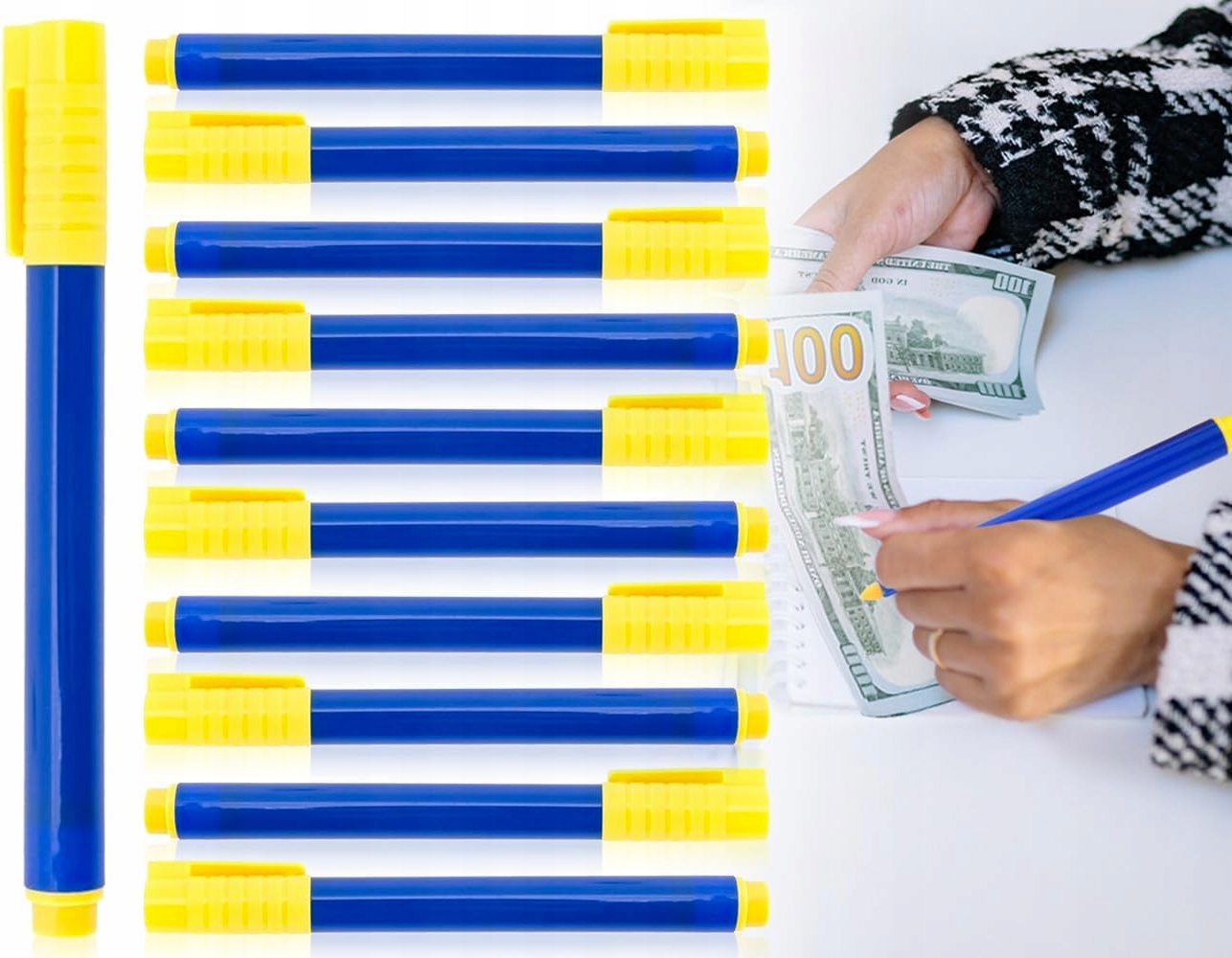 TESTER BANKNOTÓW DŁUGOPIS DO WYKRYWANIA FAŁSZYWEJ PIENIĄDZY NIEBIESKI