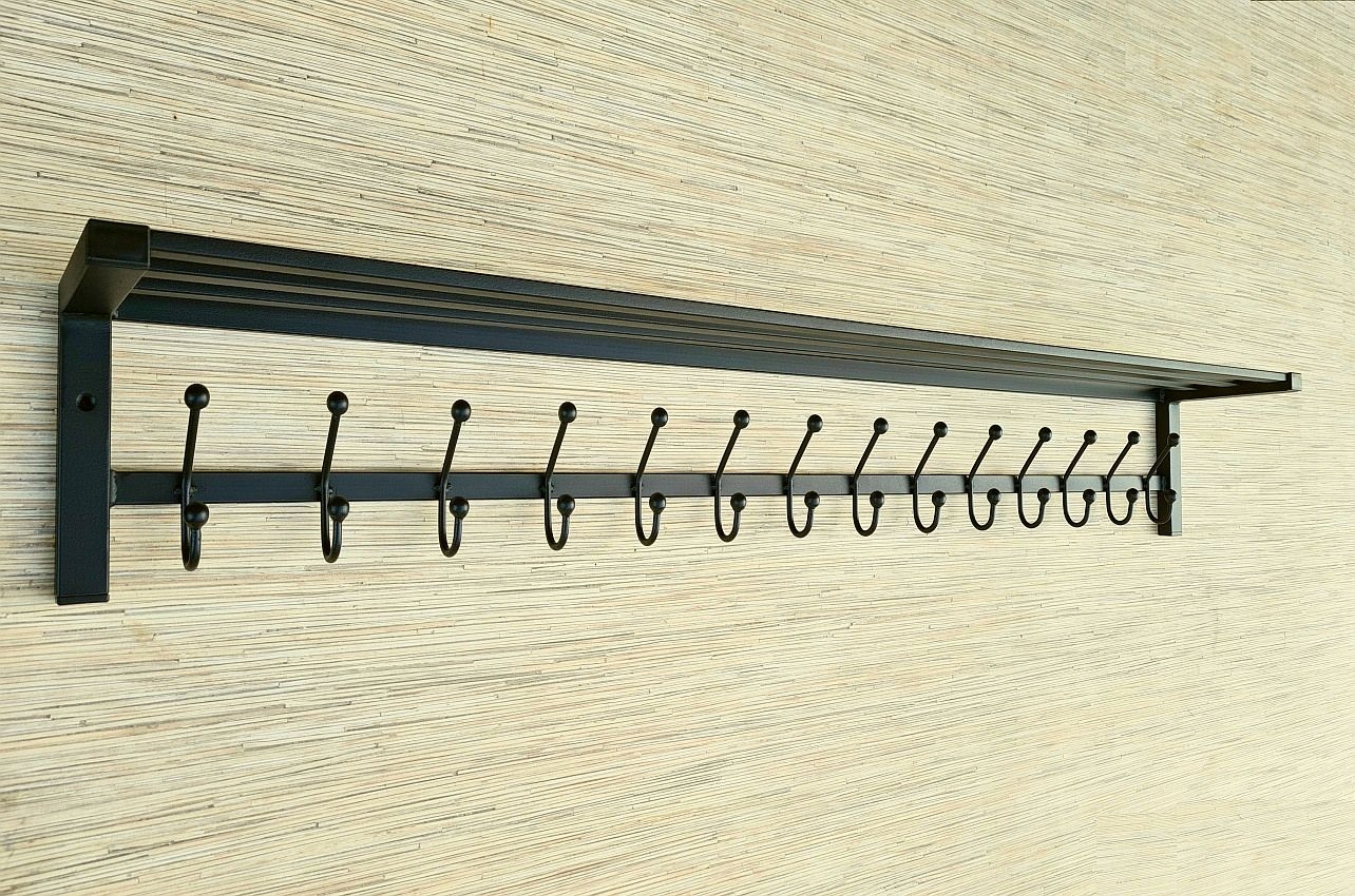

Wieszak Z Półką Metalowy 140 CM Z Metalu Na Ścianę