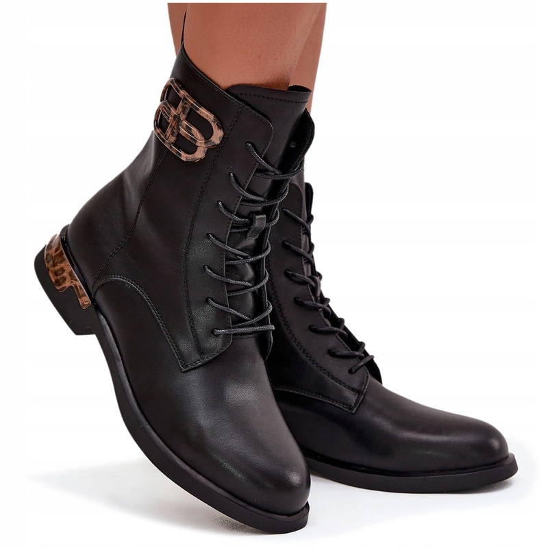 Dámské Kotníkové Boty Přírodní Zateplená Kůže Ozdoba Artiker 57C1064 Černá 36