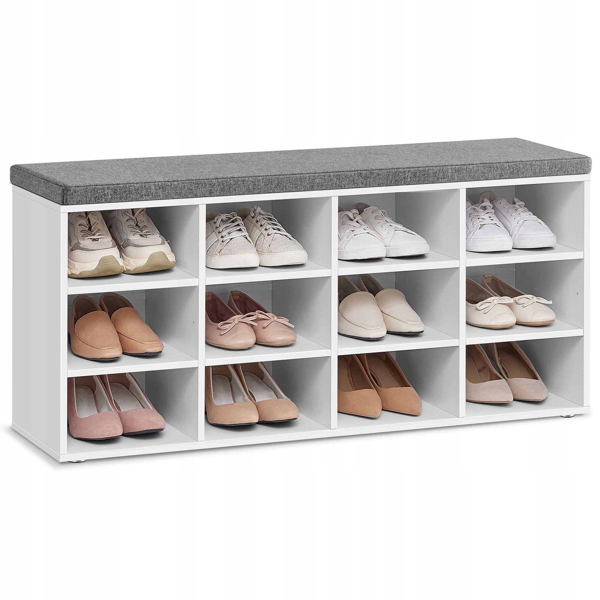 Szafka na buty z siedziskiem Songmics 104 x 48 x 30,3 cm biały