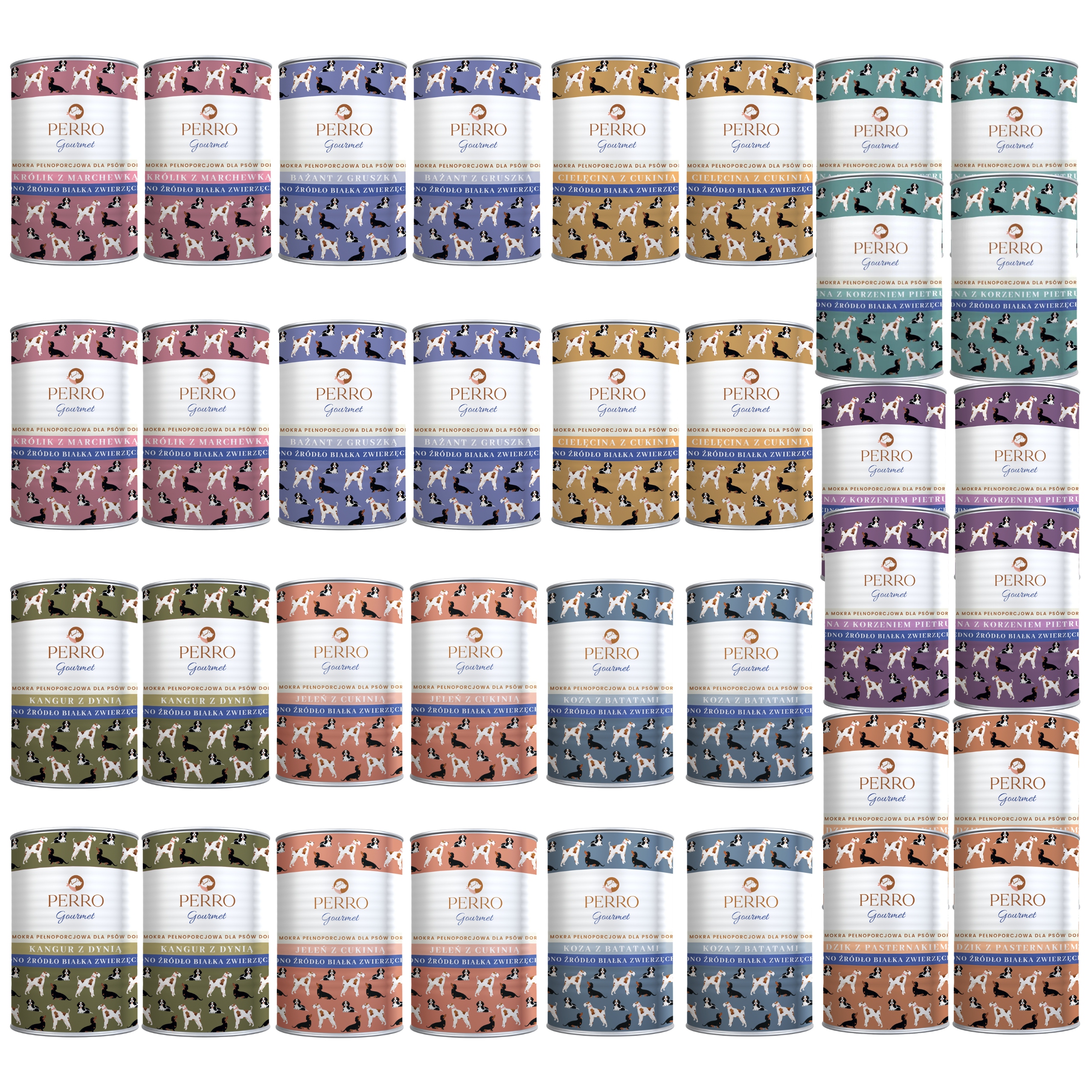 Levně Perro Gourmet Krmivo mokré pro psa mix chutí 36 x 400 g