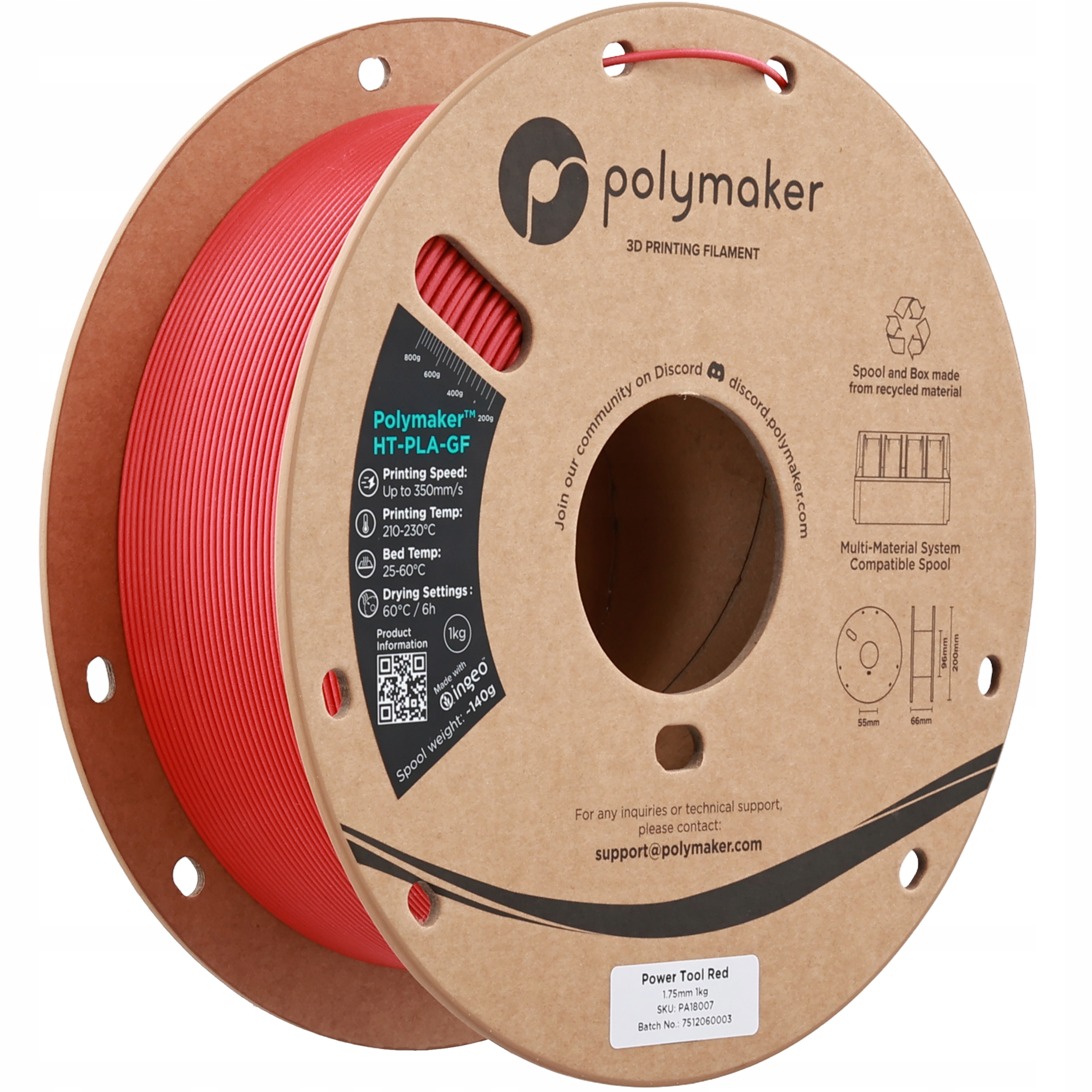 Polymaker Ht-pla-gf Power Tool Red 1.75 mm 1kg