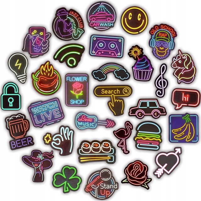 

Wlepy Neonowe Zestaw naklejek Sticker bomb MIX 50