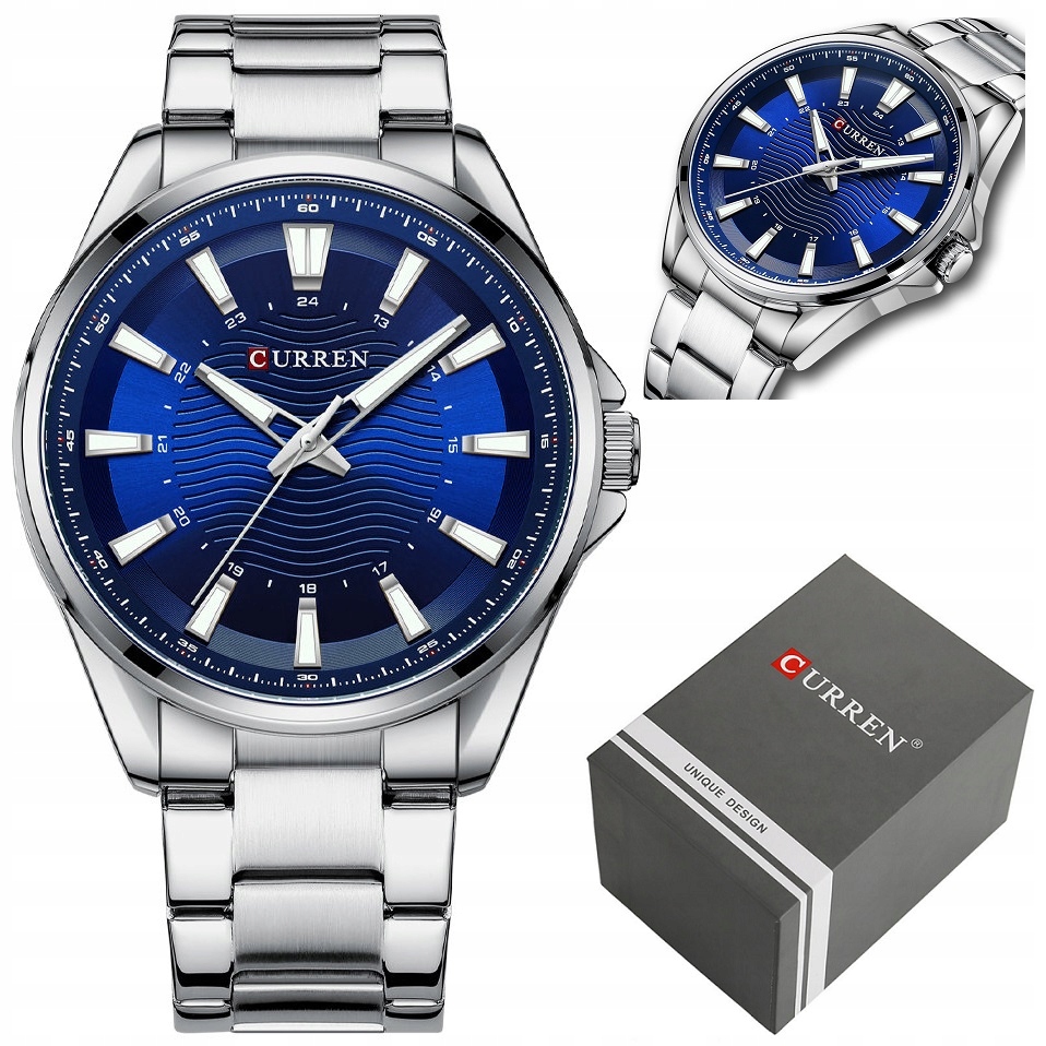 Pánské Hodinky Curren Bernard klasický náramek Krabička Gravírování