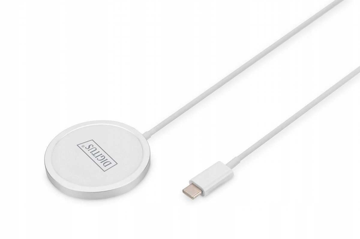 Digitus Ładowarka bezprzewodowa indukcyjna 15W MagSafe 1m Usb-c Biała