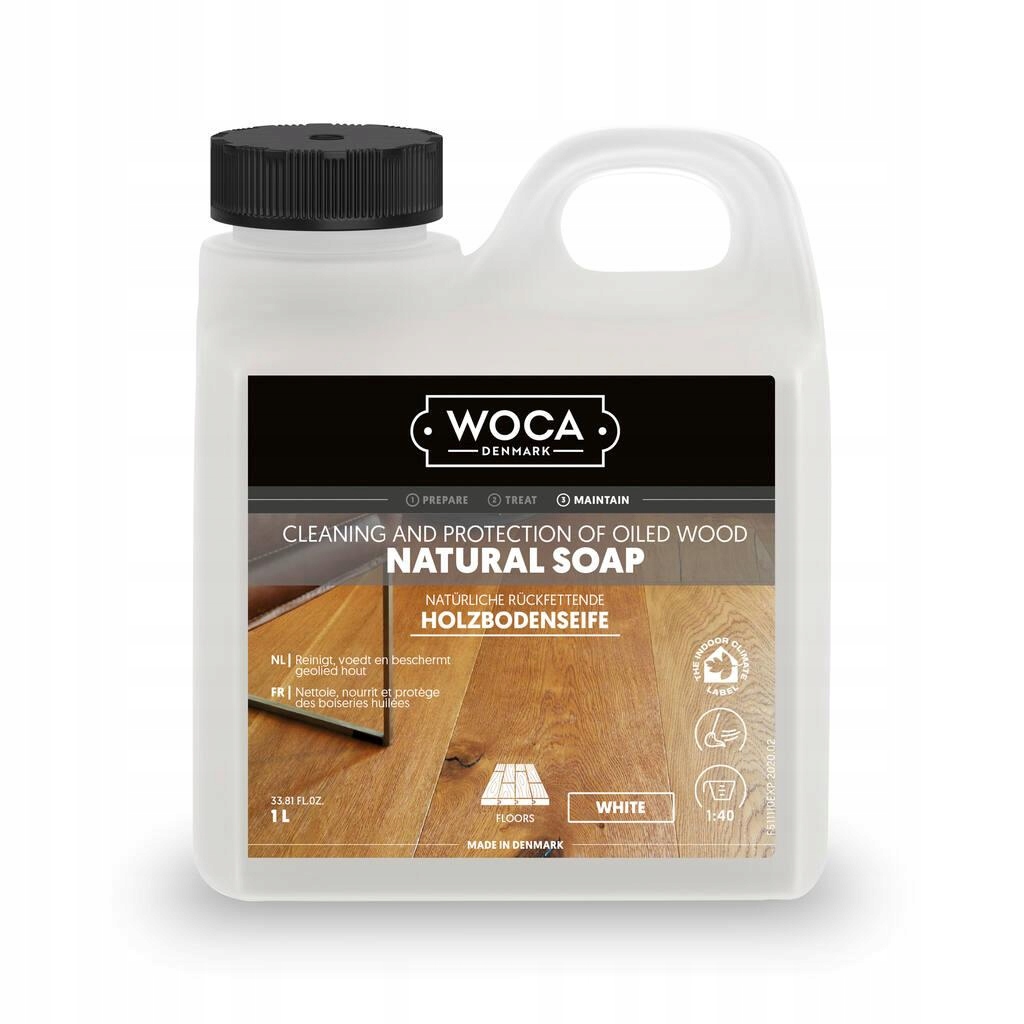 Woca Soap White 1L mýdlo pro bělené olejované materiály