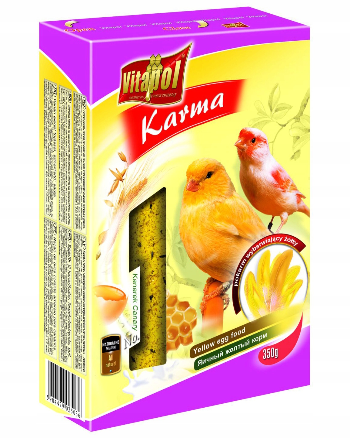 VITAPOL KARMA WYBARWIAJĄCA Ż&Oacute;ŁTA DLA KANARKA 350G