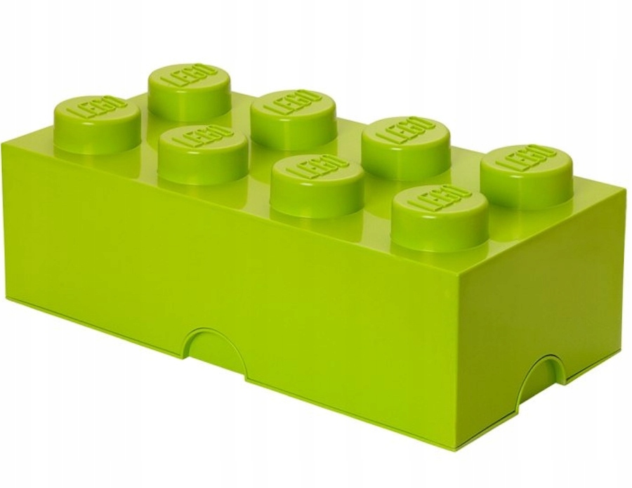 Lego Úložný Box Kontejner Kostka 8 Zásuvkový Krabička Velký Brick 50cm Třídič Světle Zelený