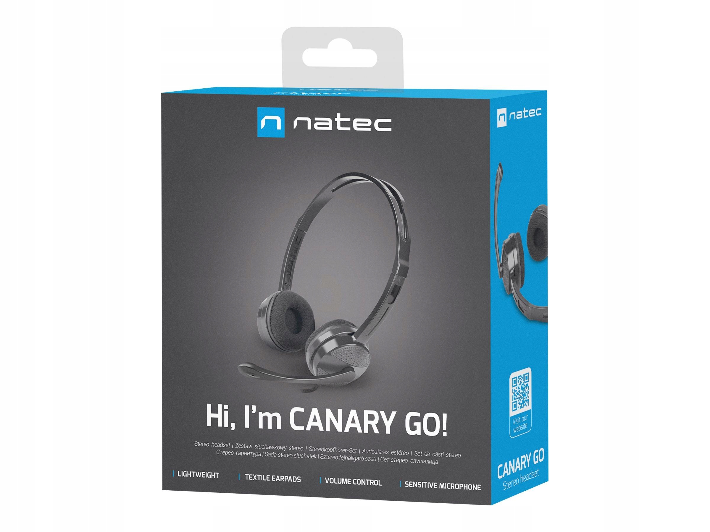 Natec headset Canary Go with microphone black