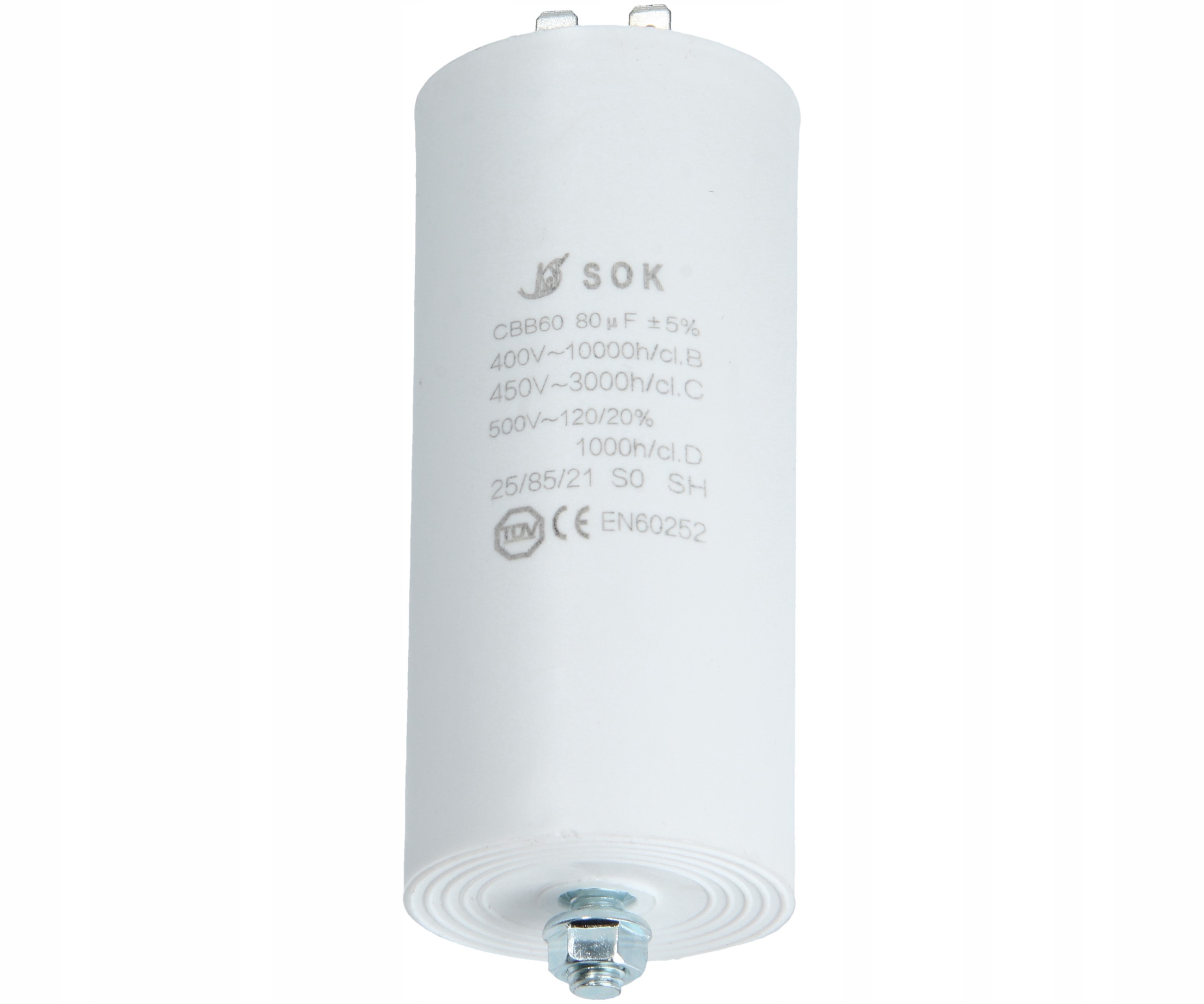 

Kondensator rozruchowy silnika CBB60 80uf 400-500V