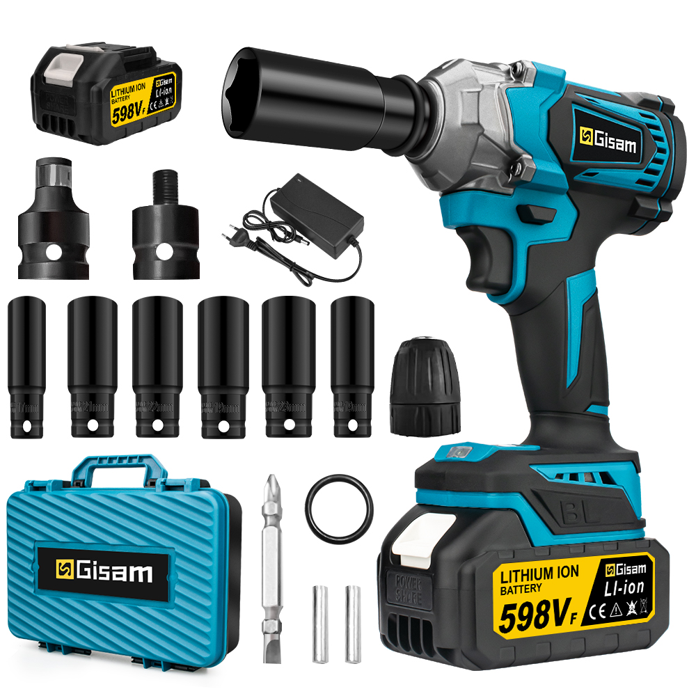 Rázový Uťahovač 1200 Nm! Nabíjateľné Bezkefové Kolesá 18 V Elektrické Krytky