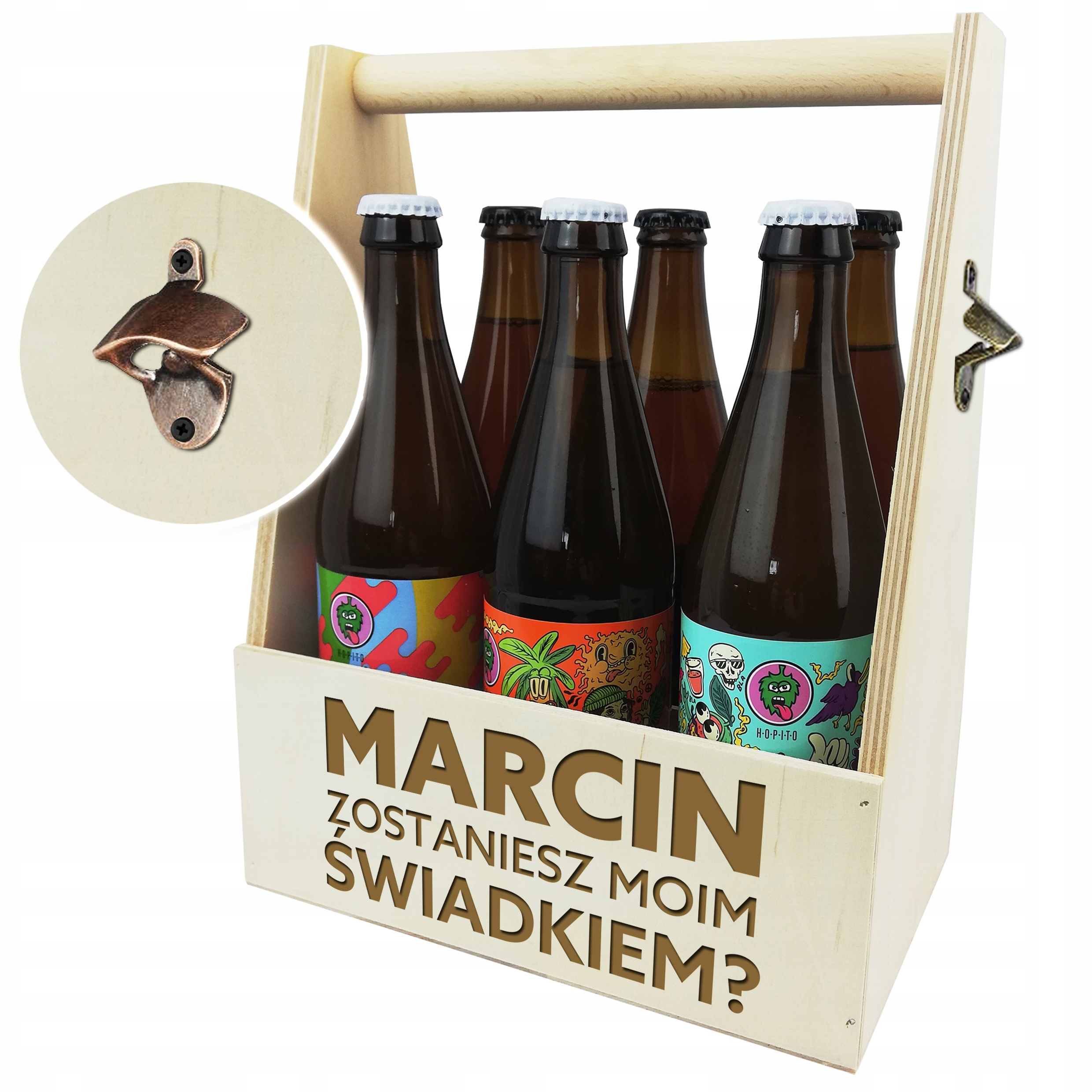 PROŚBA O ŚWIADKOWANIE NOSIDEŁKO OTWIERACZ GRAWER