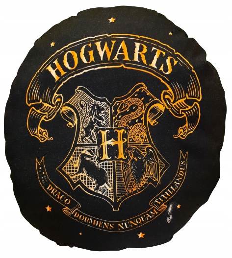 

Czarna Poduszka Harry Potter Złoty Herb Hogwarts